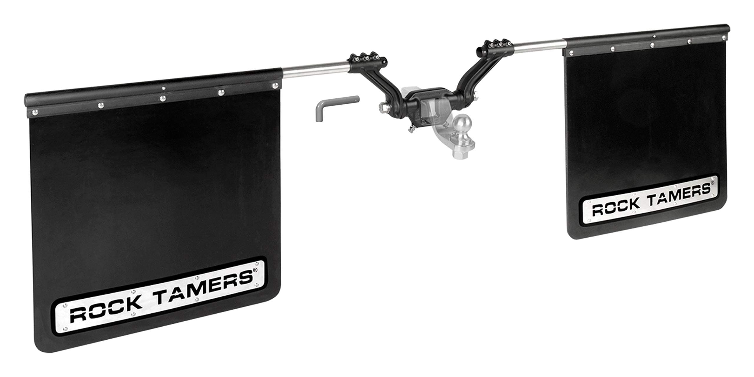 ROCK TAMERSMudflap System 00108 2" Hub with Matte Black Stainless Steel Trim Plates