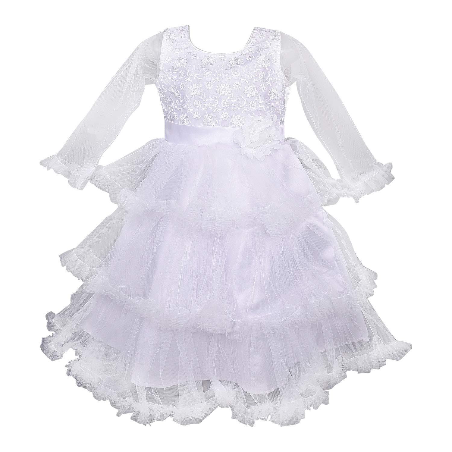 Wish Karo Girls Long Frock Dress - Net - (LF152)