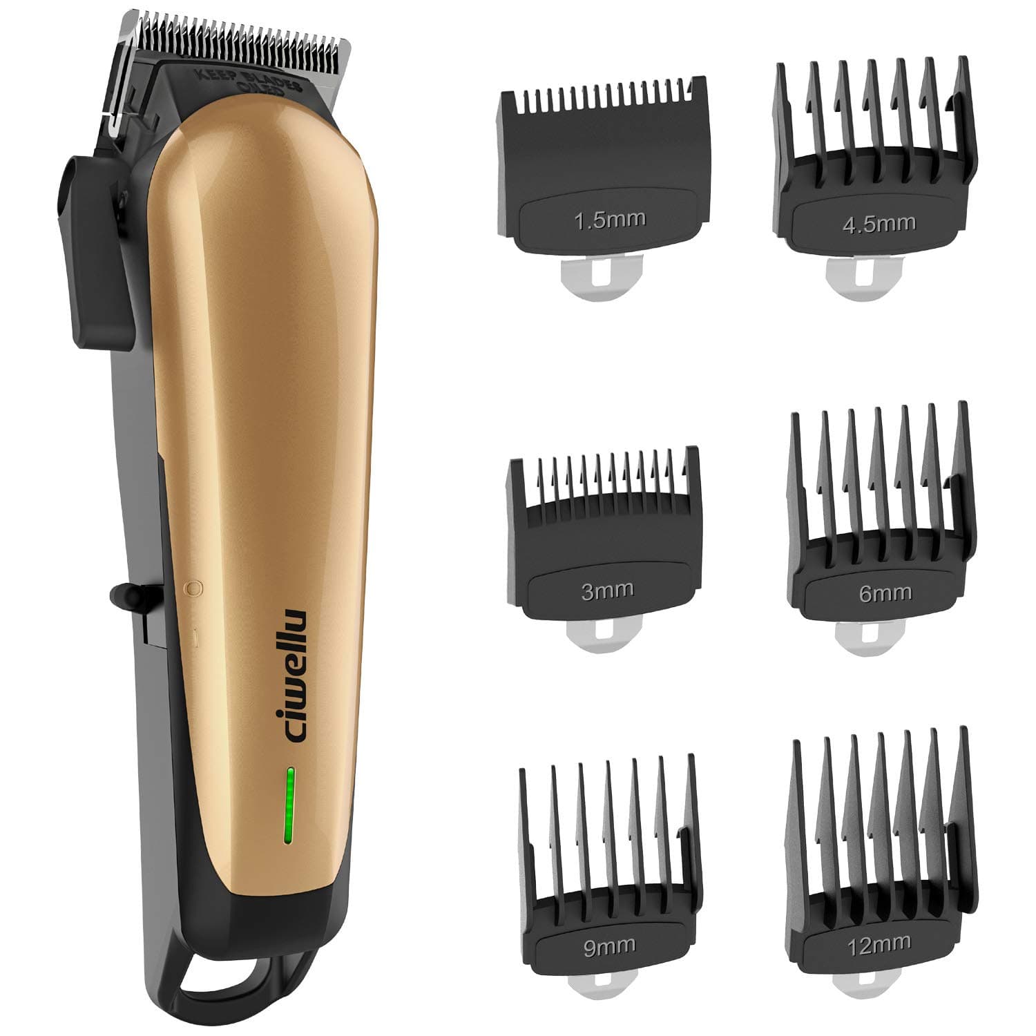 Professional Hair Clippers for Men Cordless Hair Cutting Kit with 6 Metal Guard Combs Electric Hair Trimmer with Taper Lever,Built-in 2000mAh Li-ion Battery and Heavy Duty Motor