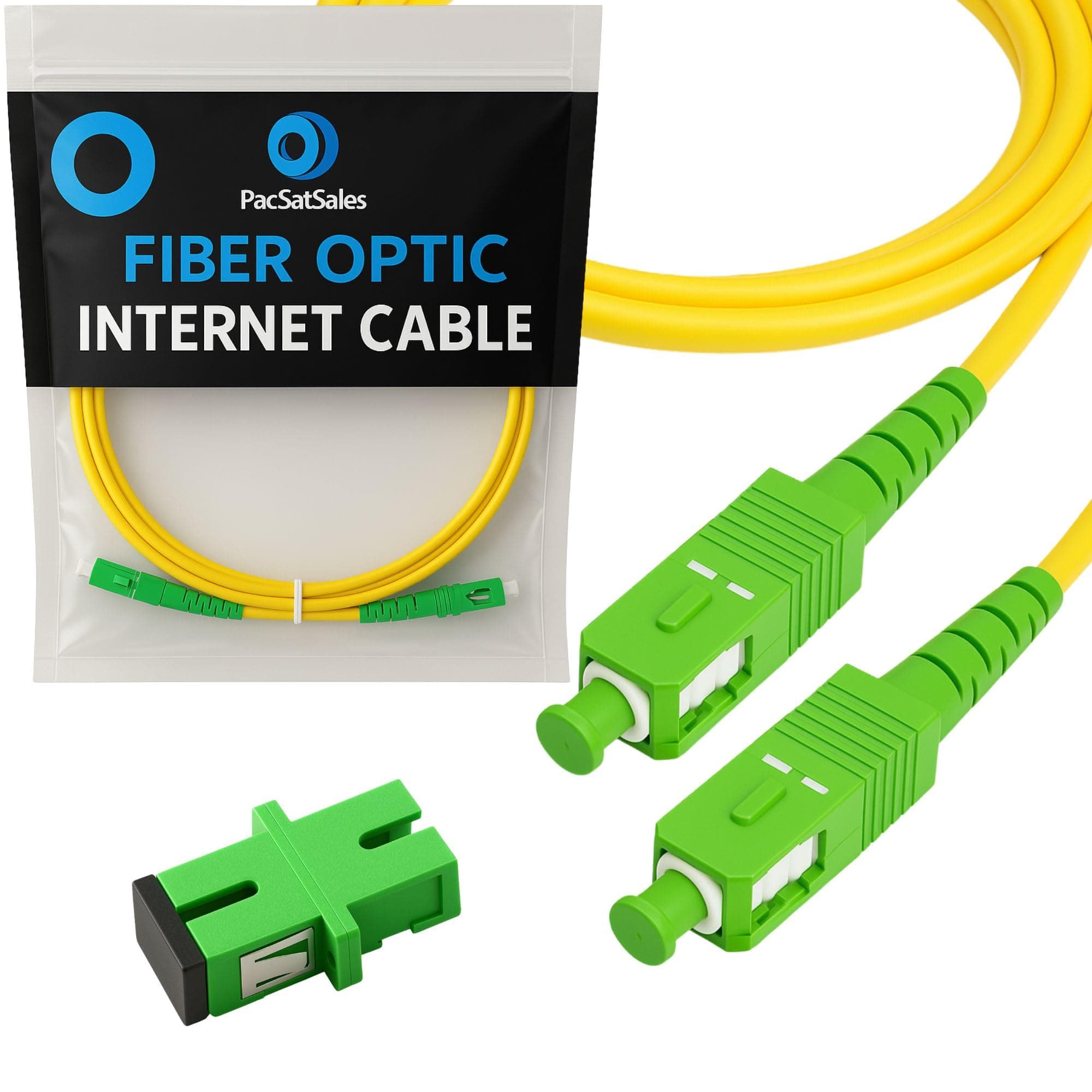 Fiber Optic Internet Cable - 100ft / 30M SC/APC to SC/APC Single Mode Fiber Optic Cable att & Connector - Replacement Fiber Patch Cable/Fiber Optic Cable 100ft Extender