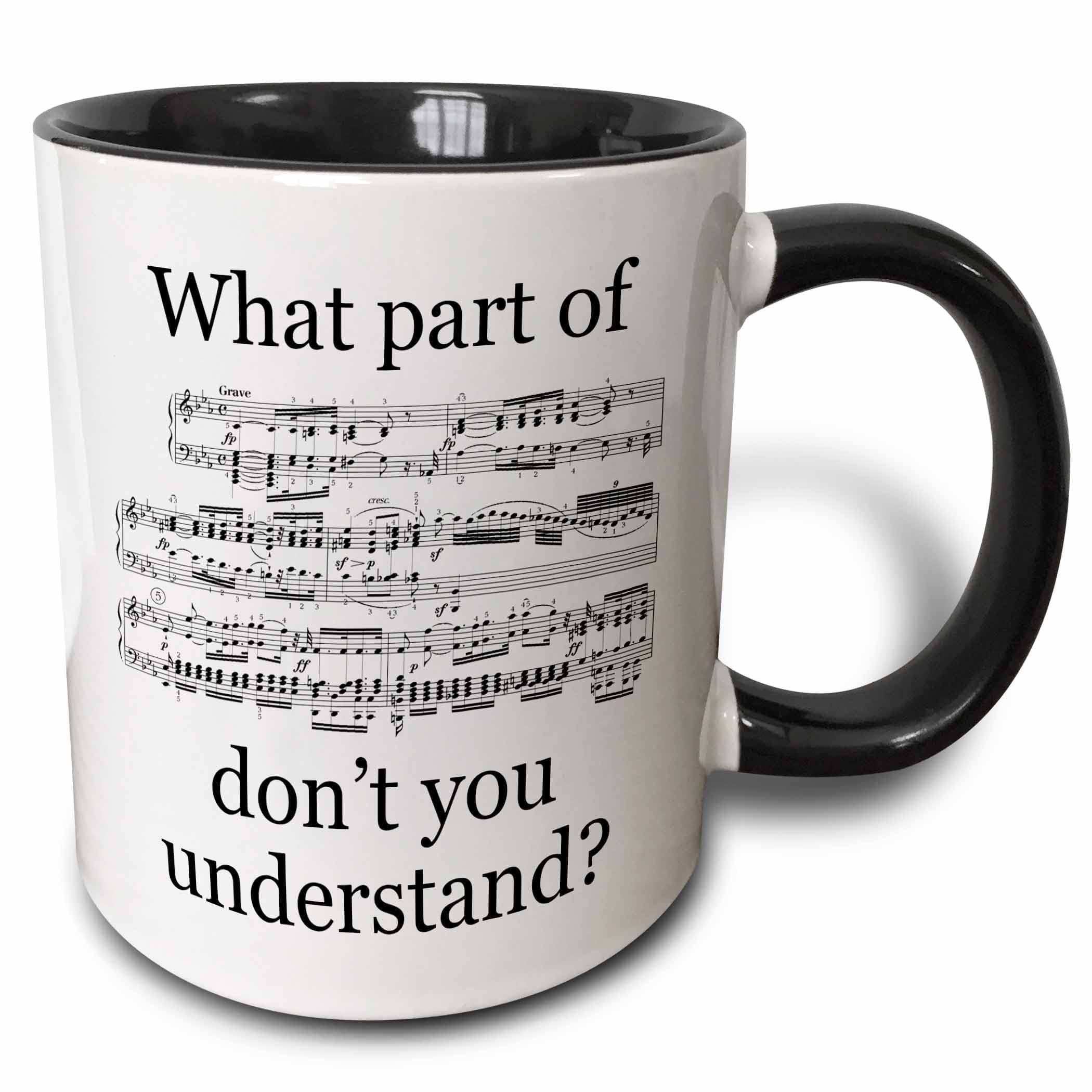 11oz Coffee Mug - Two-Tone Black Musician's Funny Quotes, Music Note Gifts, Music Mugs, Unique Artist Gifts