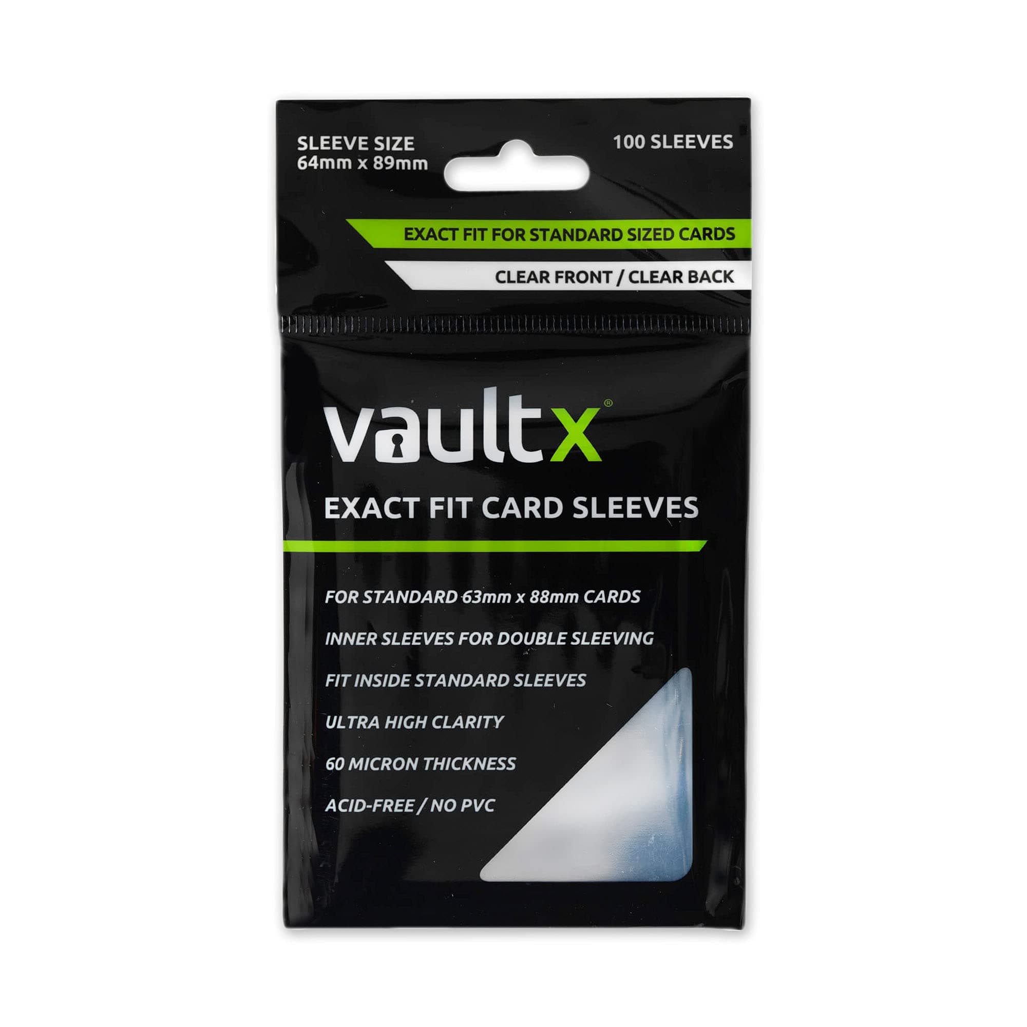 Vault X Exact Fit Trading Card Sleeves, Soft, High Clarity, Perfect Inner Sleeves, Collectible Card Games, Sports, TCG (100 Pack)