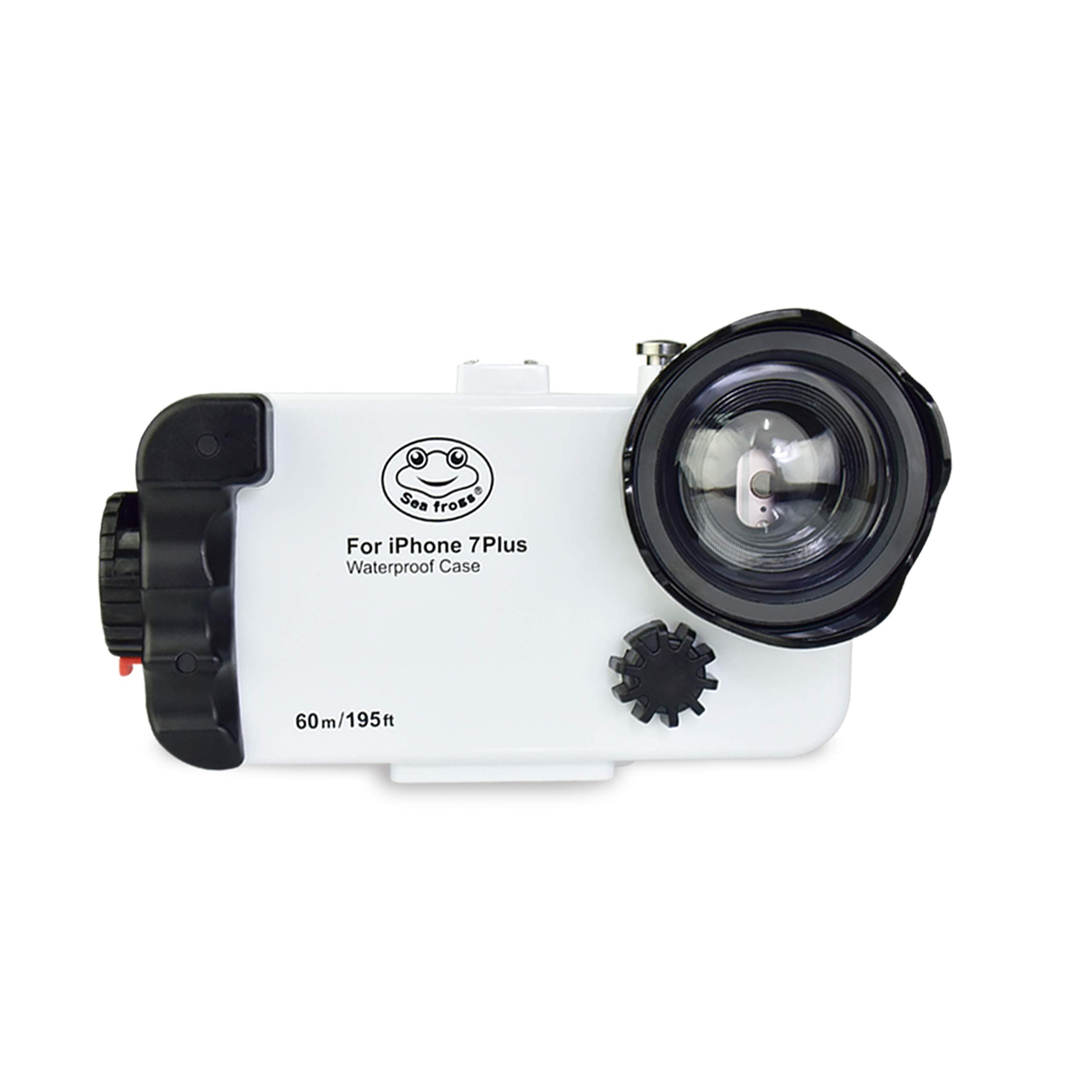 Waterproof Case for iPhone 7 Plus/iPhone 8 Plus IPX8 195FT/60M O Ring Seal with Angle Lens and Two Filters White