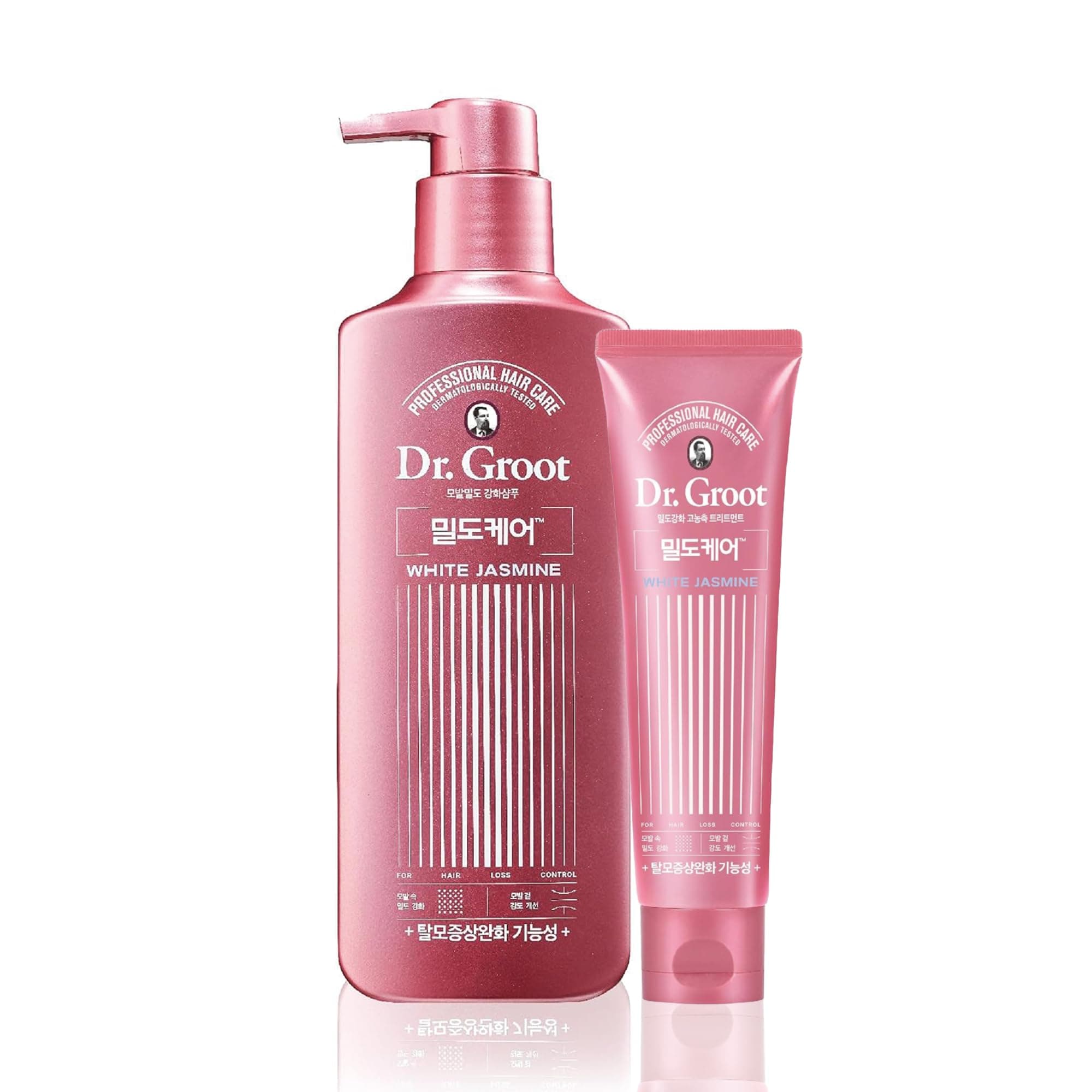 Dr. Groot Density Intensive Care Shampoo & Treatment Set, White Jasmine, 16.9fl oz - Strengthening & Volumizing, Rich Protein Formula, Korean Hair Product