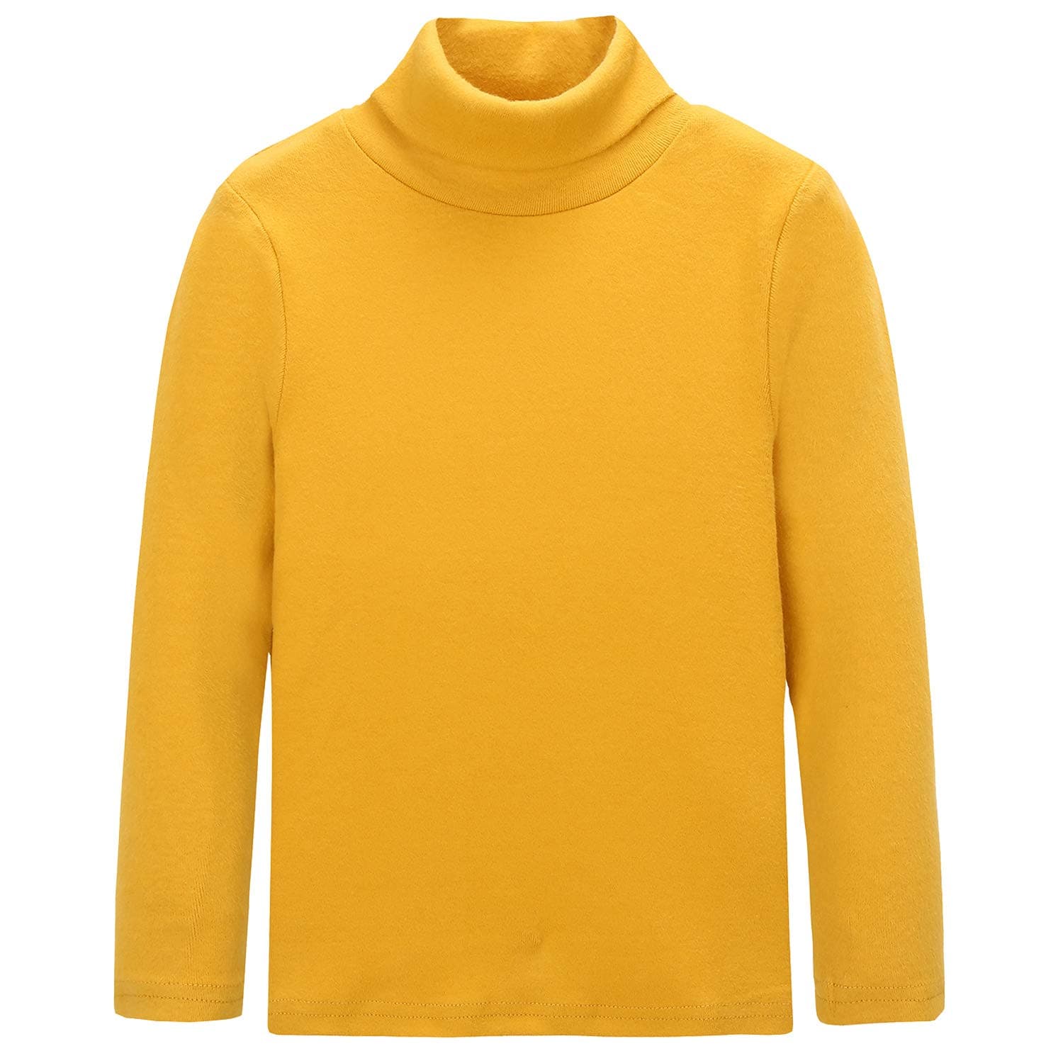 CUNYIBoys Girls Turtleneck Long Sleeve Soft Cotton T-Shirts Solid Color Warm Tee Tops
