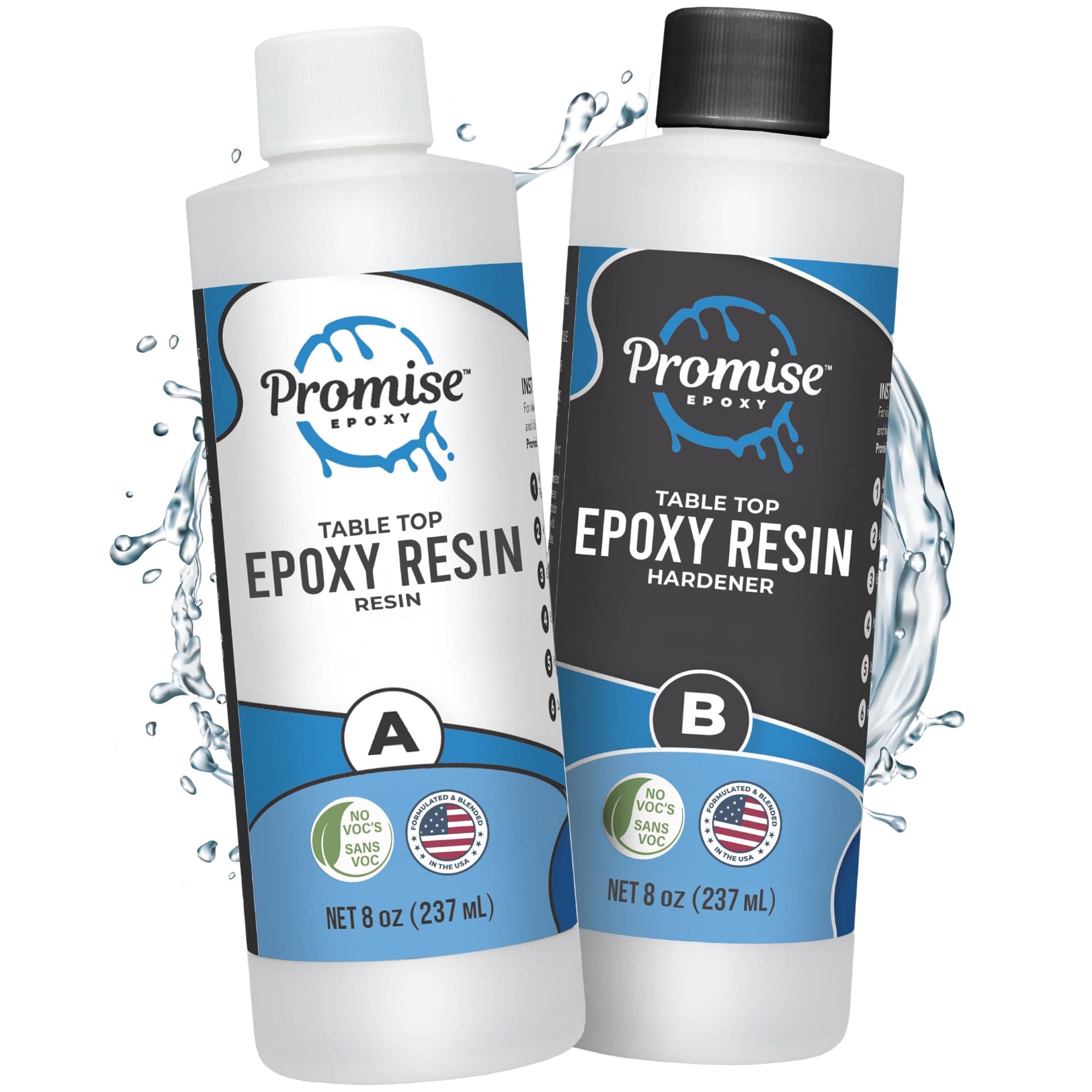 Pro Marine Clear Table Top Epoxy Resin (16-Ounce Kit) | UV Resistant, Self-Leveling | High Gloss Shine for Wood Table Top, Bar Top, Counter Top, River Table, and Other DIY Resin Art Projects