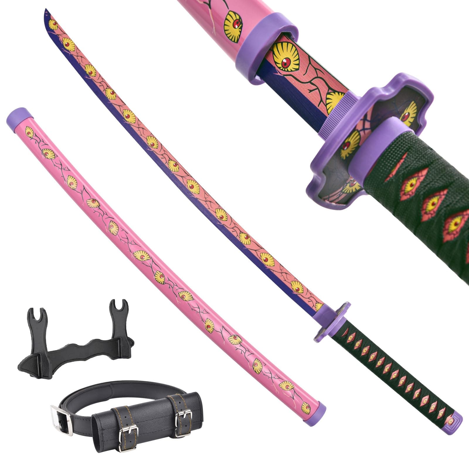 Demon Slayer Anime Sword - 41" Zenitsu, Tanjirou & Rengoku Swords - With Belt & Stand - Various Styles