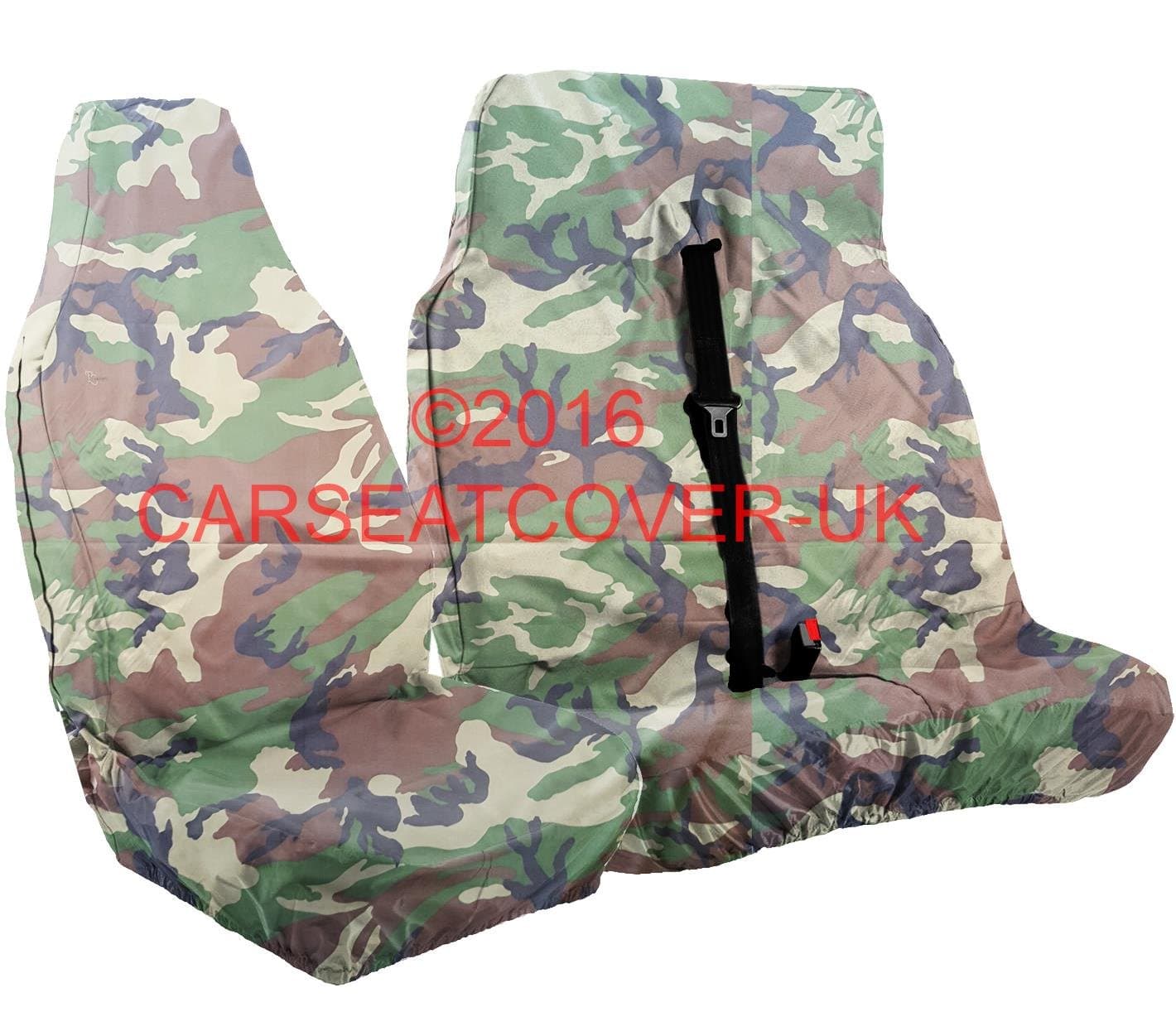 TOYOTA HIACE (83-12) 280 GS - GREEN CAMOUFLAGE Camo Van Seat Covers - Single + Double