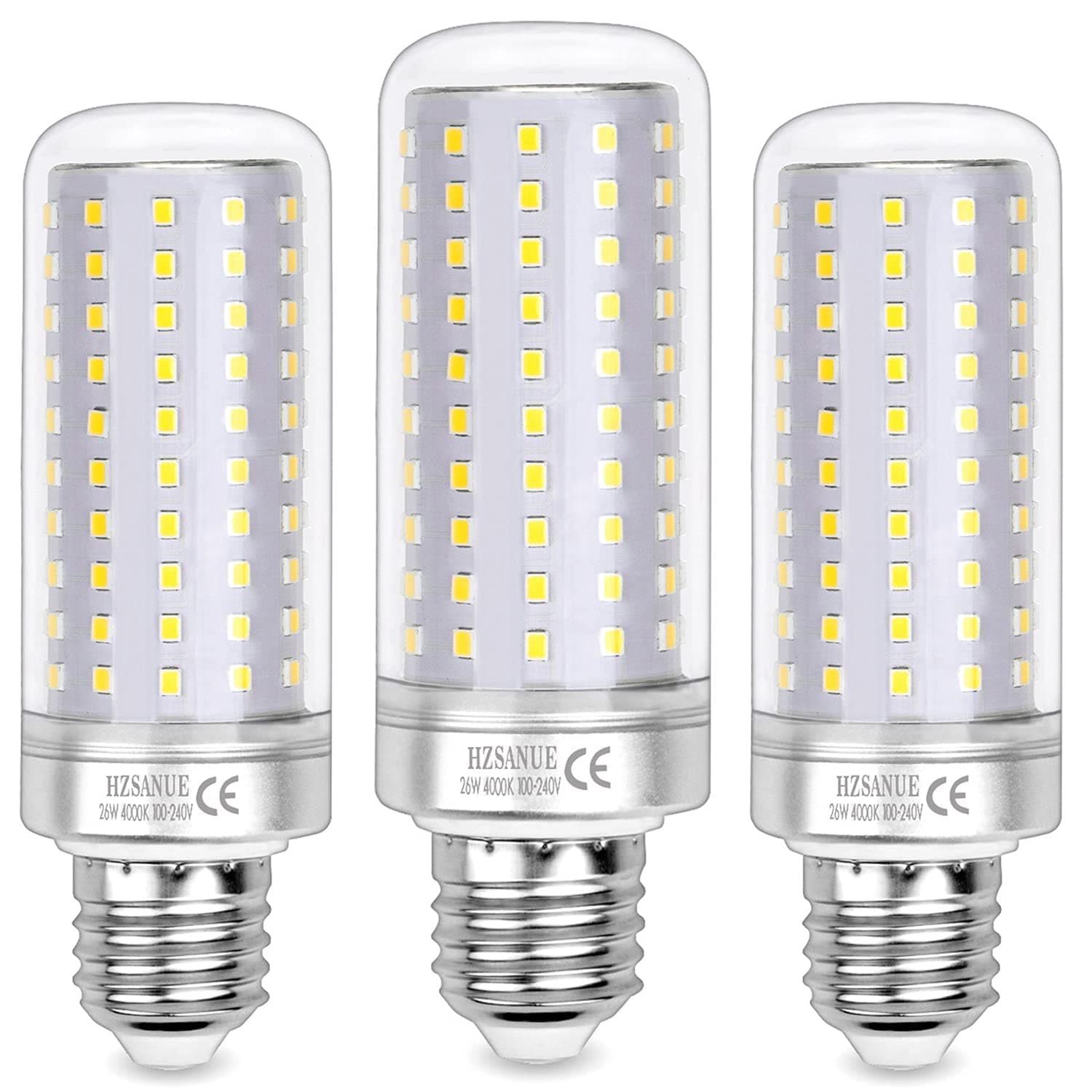 Led Light Bulbs 26W, 200W Incandescent Bulbs Equivalent, 3000Lm, 4000 Kelvin Natural White, E27 Large Edison Screw, Pack of 3