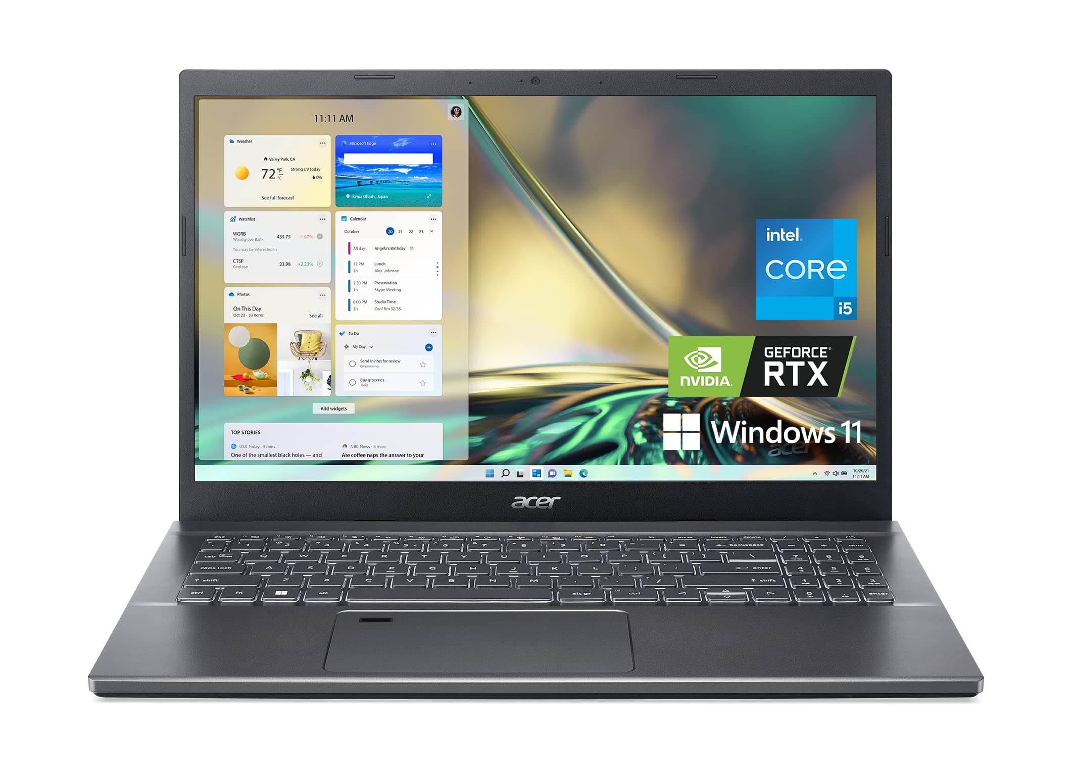 Aspire 5 A515-57G-58R7 Slim Laptop | 15.6" Full HD IPS | Intel Core i5-1240P | NVIDIA GeForce RTX 2050 | 8GB DDR4 | 512GB SSD | Wi-Fi 6 | Thunderbolt 4 | Fingerprint Reader | Backlit KB | Win 11