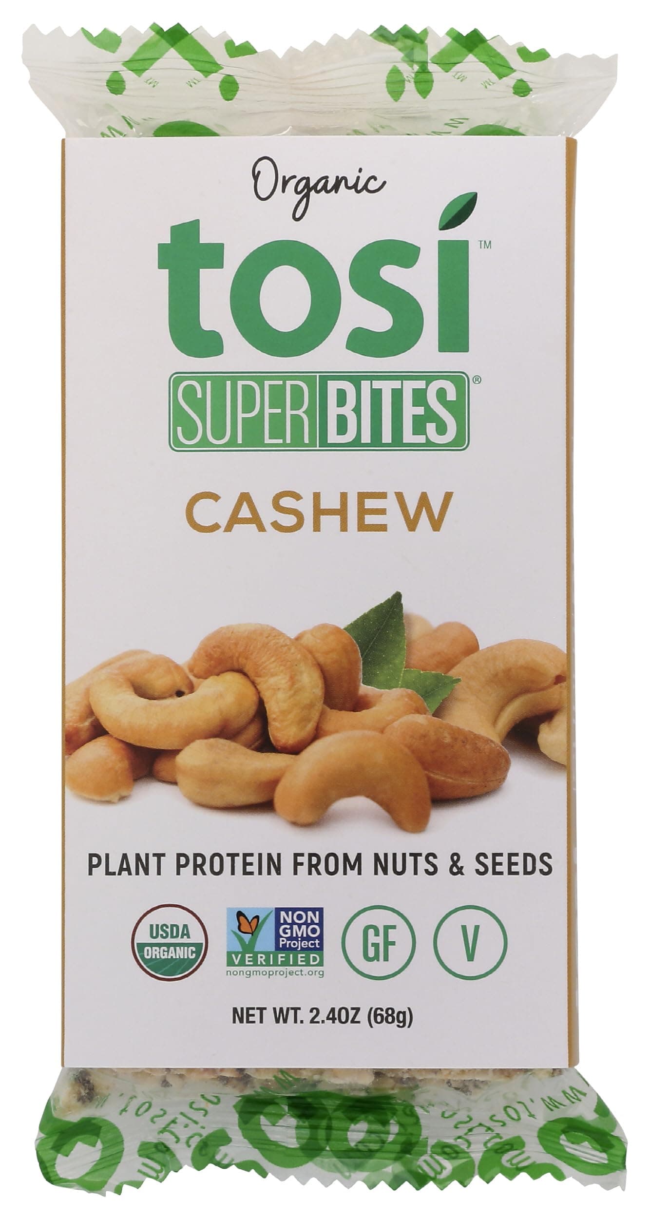 Tosi, Bar Cashew Superbites Organic, 2.4 Ounce
