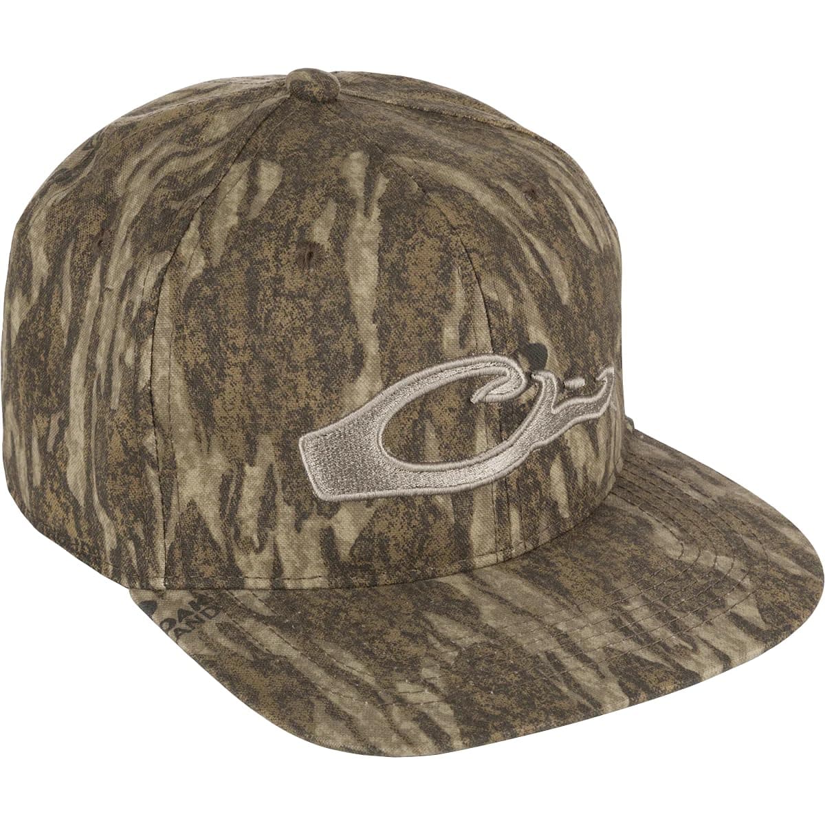 Camo Flat Bill Cap - Hunting Six-Panel Design Logo Cap with Adjustable Snapback Closure, One Size Fits Most