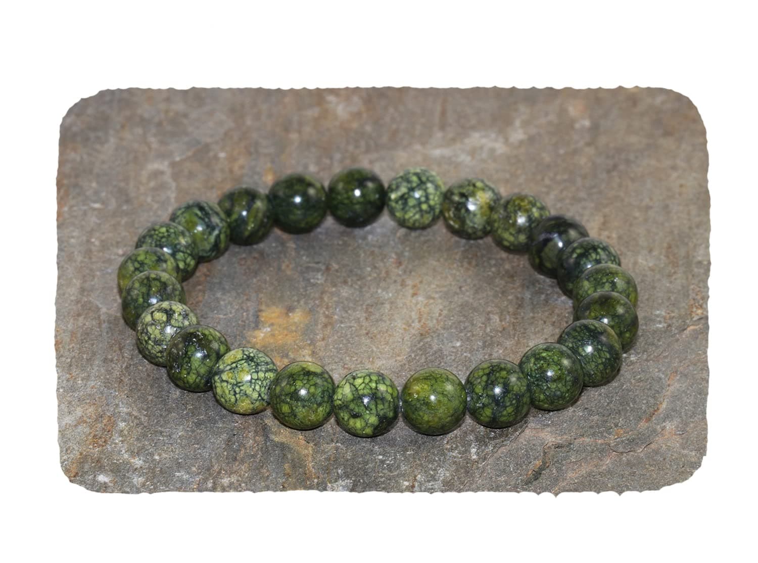 8 mm Serpentine Bracelet Green Bead Bracelet Healing Stone Bracelet Mens Bracelet Women Bracelet Gemstone Jewelry Yoga Bracelet Gift