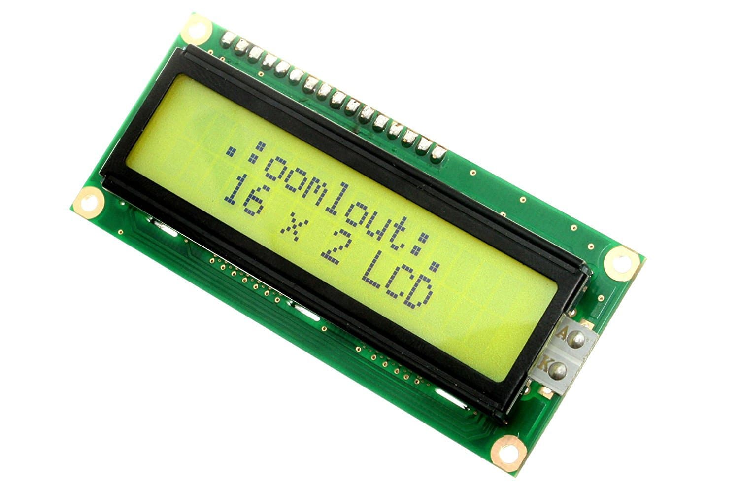 16x2 Alphanumeric Display Module With Yellow/GREEN backlight for 8051,AVR,Arduino,raspberry pi,PIC,ARM All Microcontroller