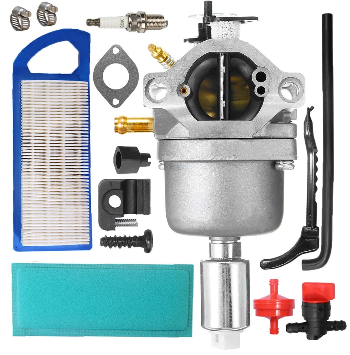 LEIMO KPARTS 799727 Carburetor for Briggs & Stratton 799727 698620 794572 14HP 15HP 16HP 17HP 17.5 HP 18HP Intek Engines Lawn Tractor Mower Nikki Carb,with Air Filter kit