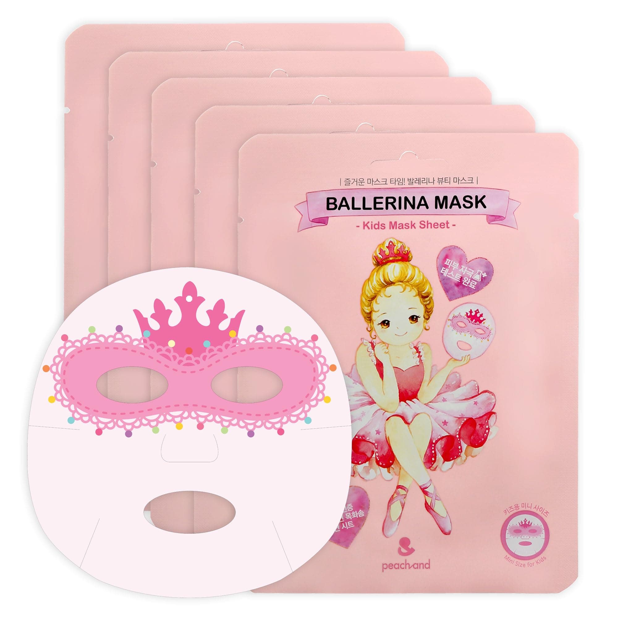 peach and face mask for kids, Skincare for kids, Spa day kit for girls, Perfect gifts for girls 6-8, Pack of 5