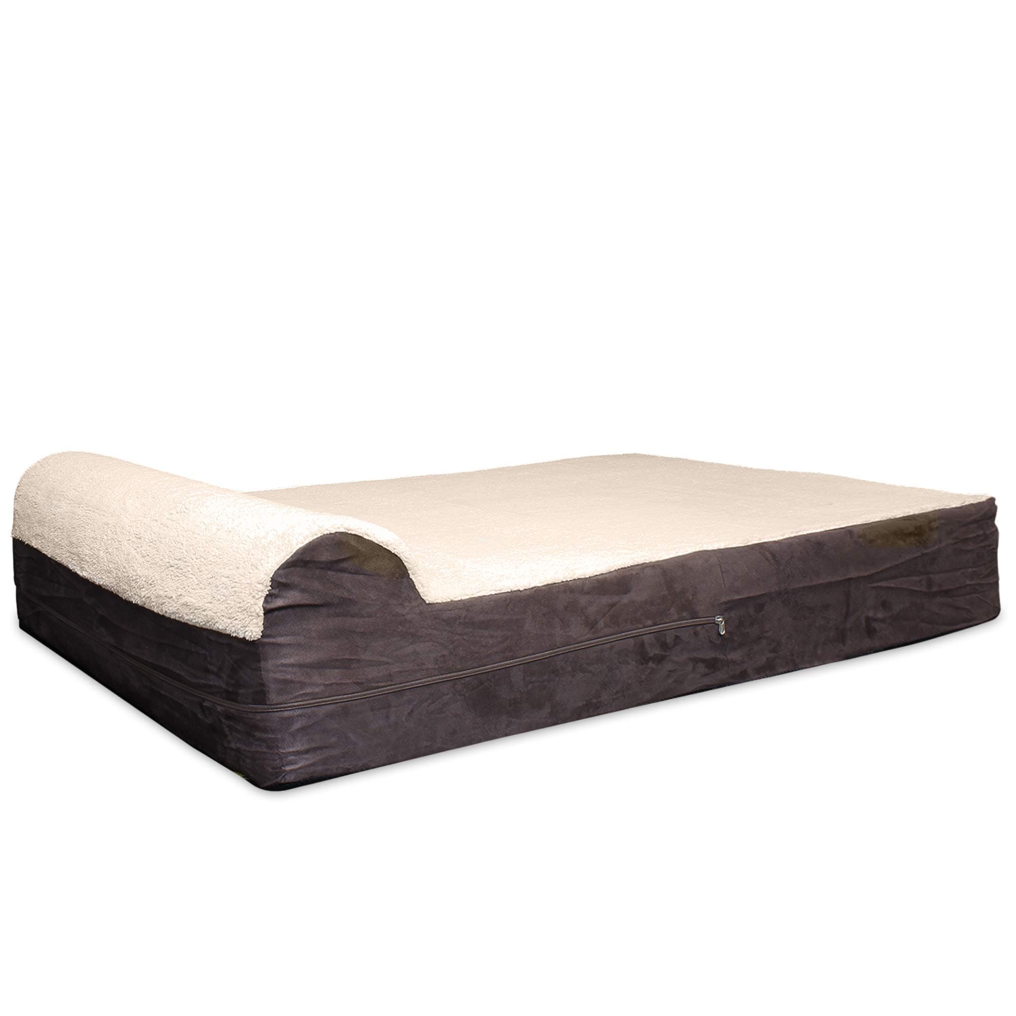 Dog Bed Replacement Cover for KOPEKS Memory Foam Beds - Plush Brown - Extra Large (Jumbo Size)