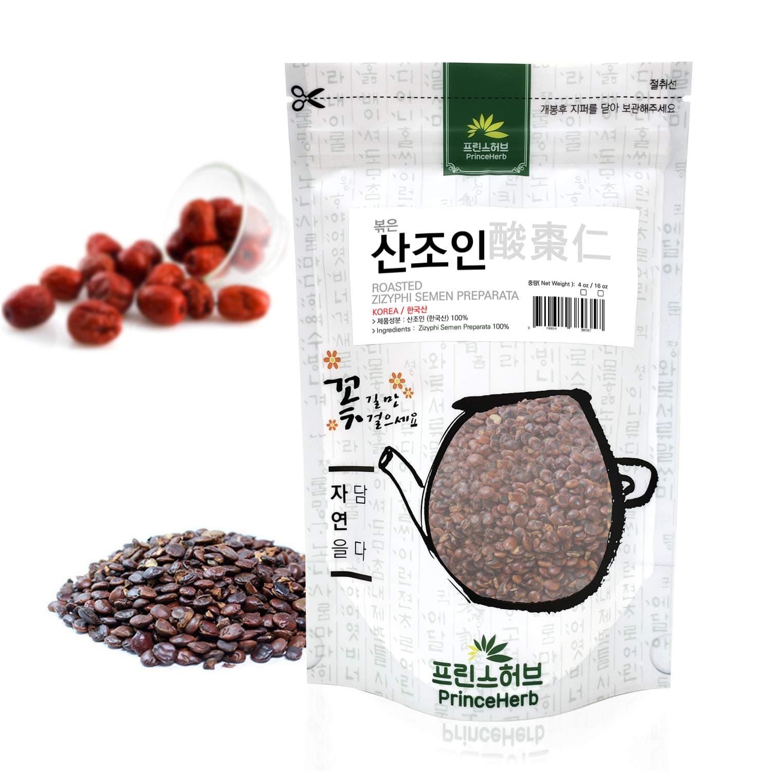 [Medicinal Korean Herb] 100% Natural Roasted Zizyphi Semen Preparata, Spine Date Seeds, Jujube seeds/볶은 산조인 Dried Herb, 4oz/113g