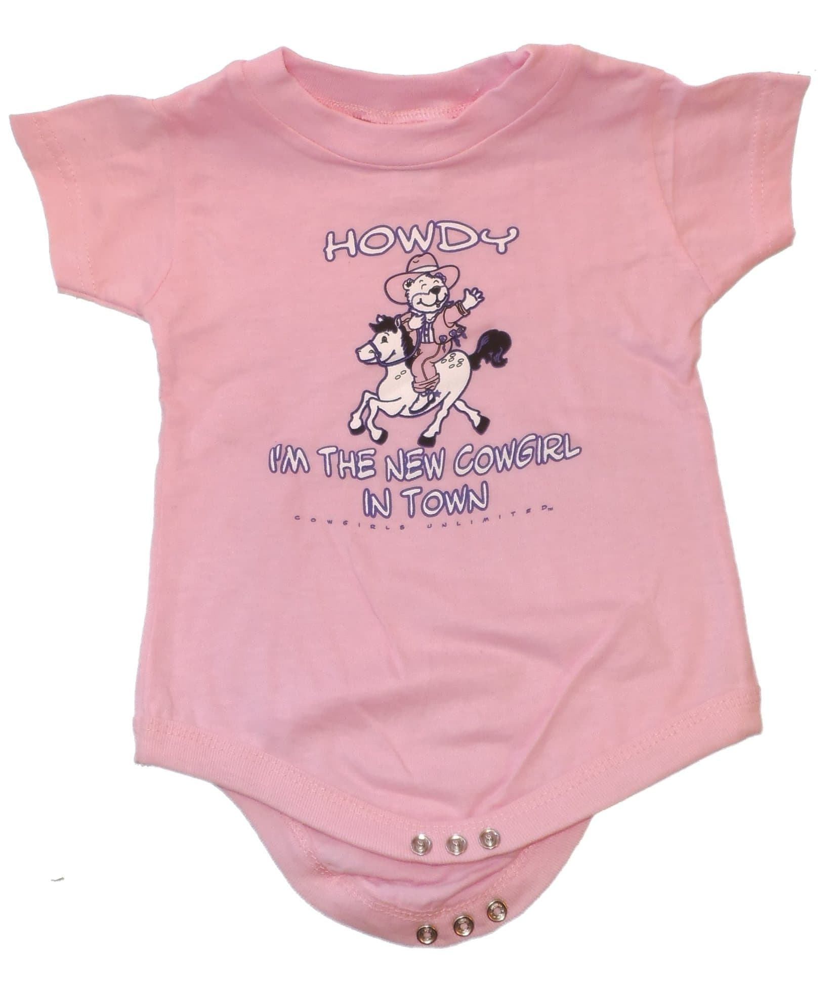 Pink Cowgirl Baby Creeper Romper - 6 Month