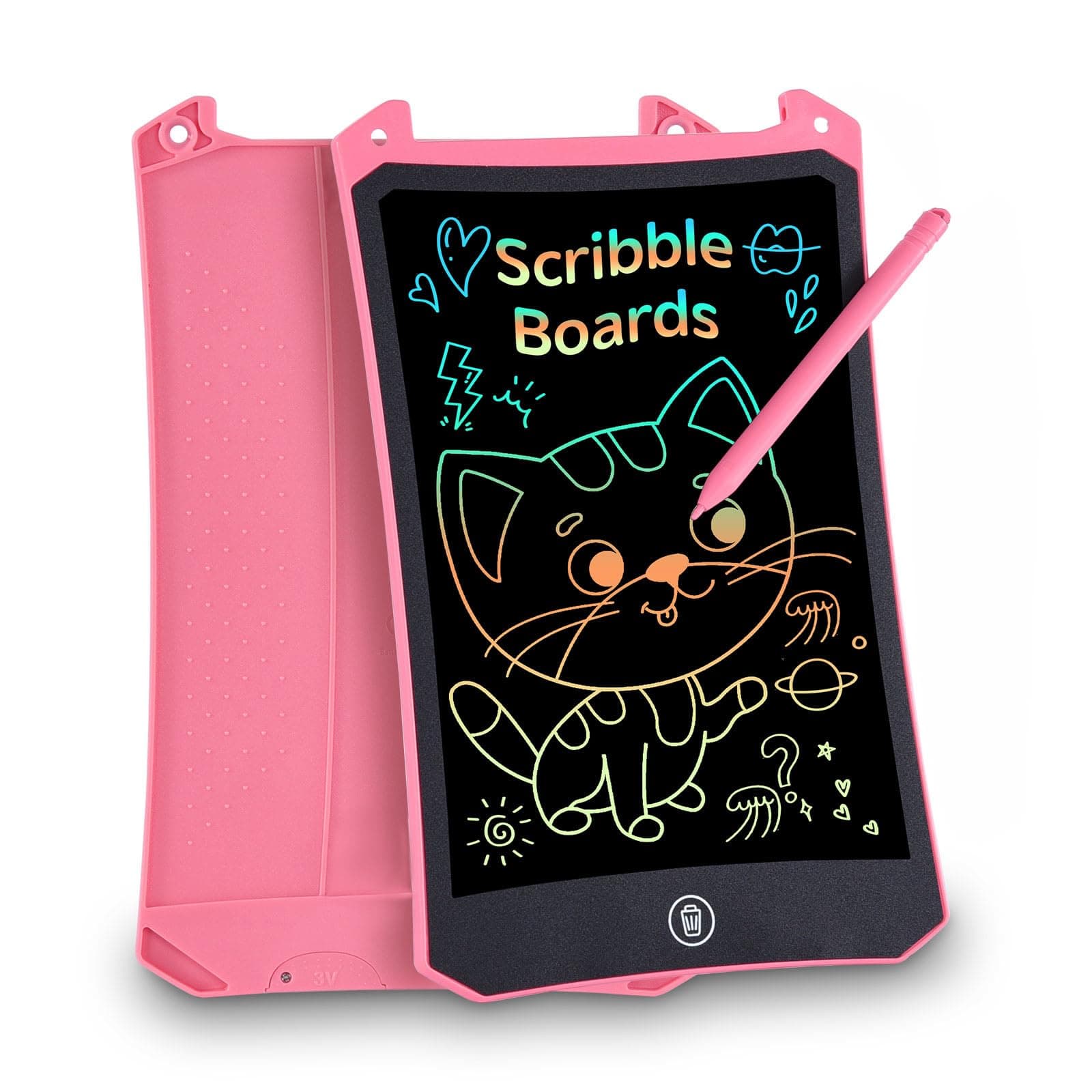 Gifts for Kids Girls Toys - 8.5inch LCD Writing Tablet Colorful Drawing Pad Educational Graffiti Doodle Board Etch Sketch for 3-7 Year Old Boys Girls Toddler, Birthday (Pink)