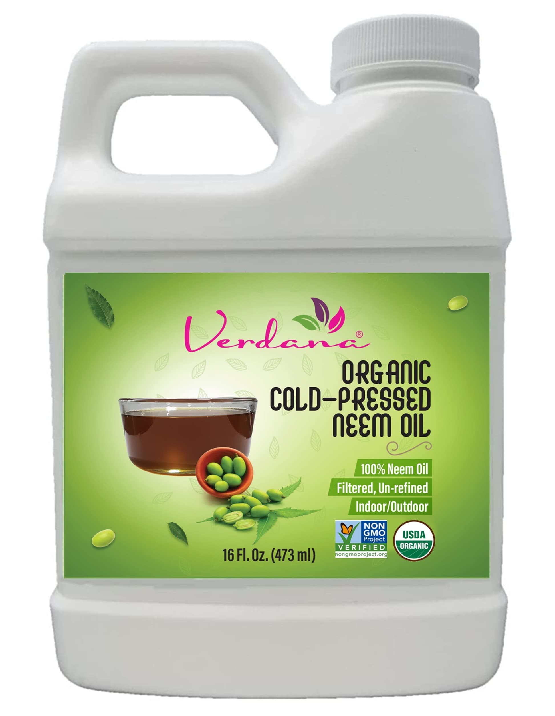Organic Verdana Cold Pressed Neem Oil - 16 Fluid Ounce - Un-refined
