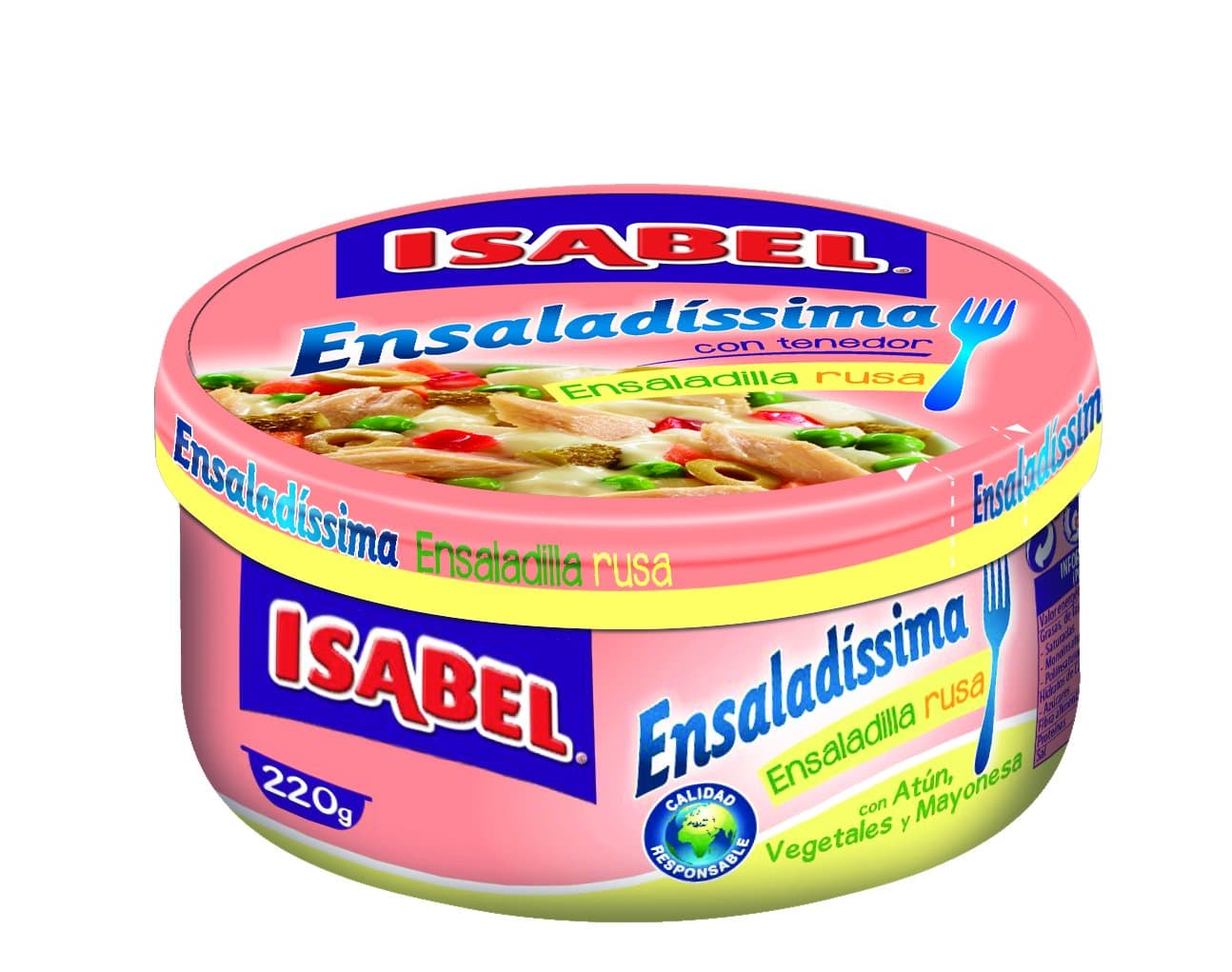 Isabel Atun con Vegetales (Spanish Tuna Fish with Vegetables) Plastic Container - Salad Bowl 8 oz