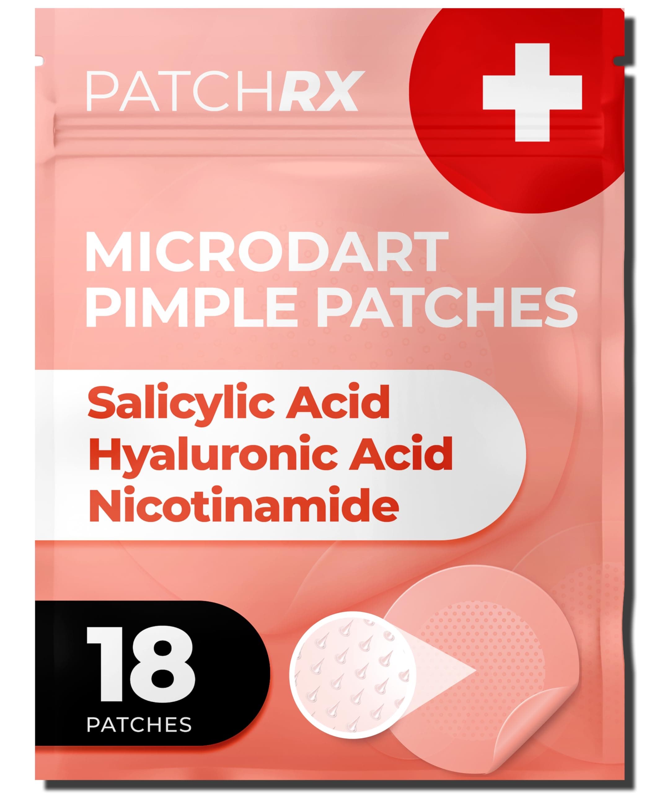 KEYCONCEPTS PatchRX Micro Needle Pimple Patch (18 Pack) - Hydrocolloid Micropoint Pimple Patch For Acne & Cystic Pimples, Eliminate Pimples Overnight, Microdart Pimple Patch, Micro Dart Pimple Patches
