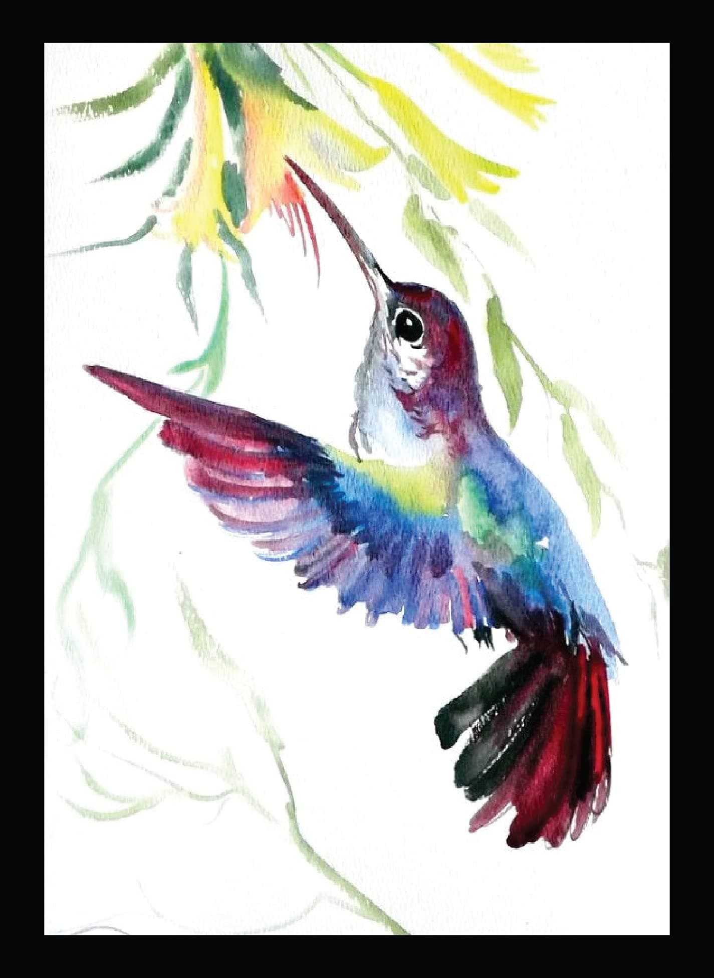 BIRD'S MIND Art Abstract Synthetic Wood Wall Hanging Birds Photo Frame Poster For Living Room Home Decorative Bedroom Gift Wall Art Frames L x H 9.5 Inches x 13 Inches