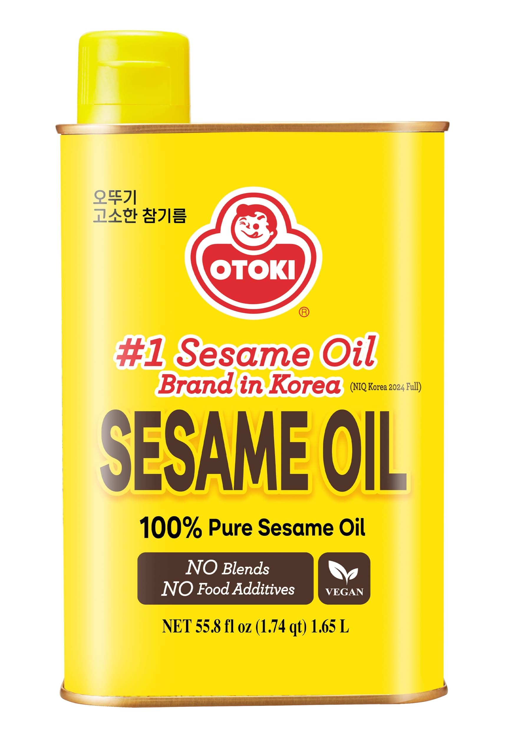 OTOKI 100% Pure Roasted Sesame Oil 1650ml (56 fl oz) – Authentic Korean Toasted Sesame Seed Oil, Deep Nutty Aroma Finishing Oil for Bibimbap, Stir Fry & Marinade