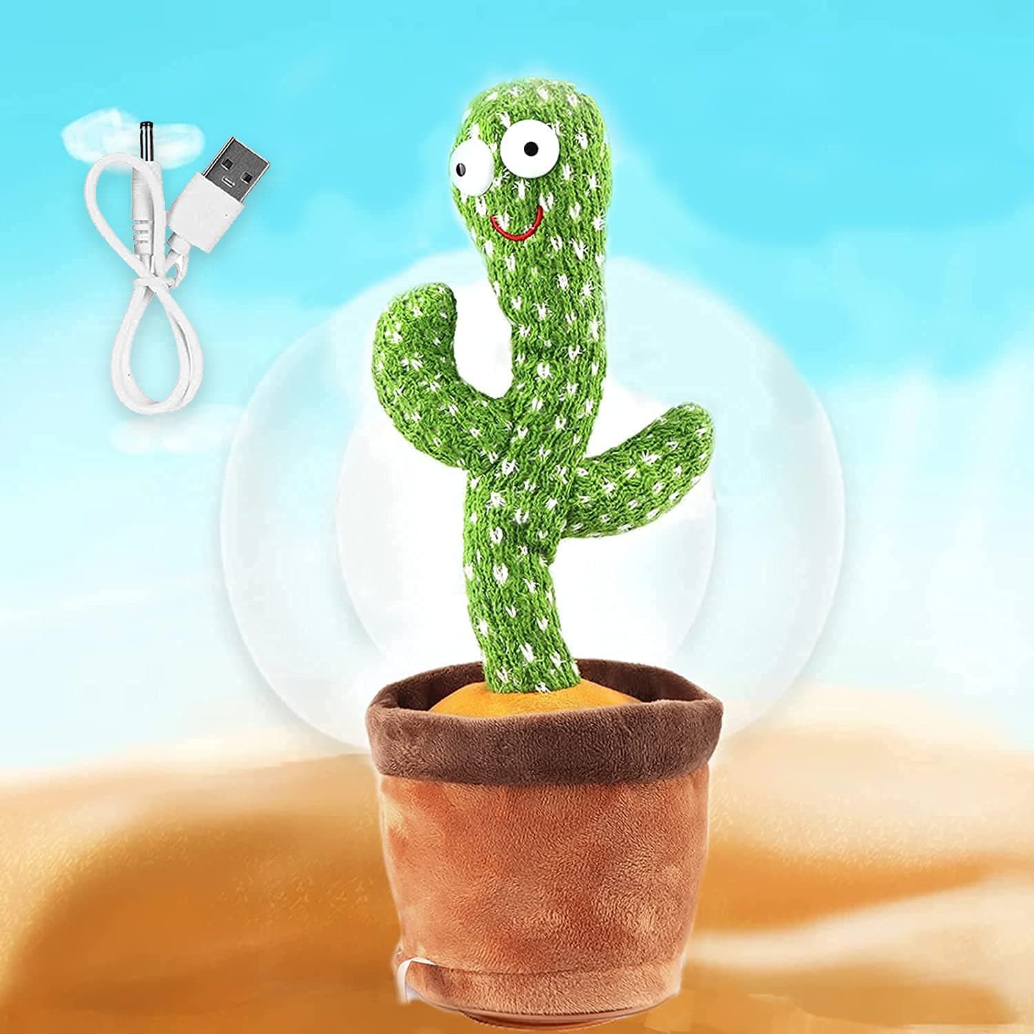 Dancing cactus, mimicking toy for kids, Recording Electronic Plush Toy for baby learning, Cactus toy dancing, shacking, singing, recording, and talking toy, Rechargeable Plush stuffed gift for babies