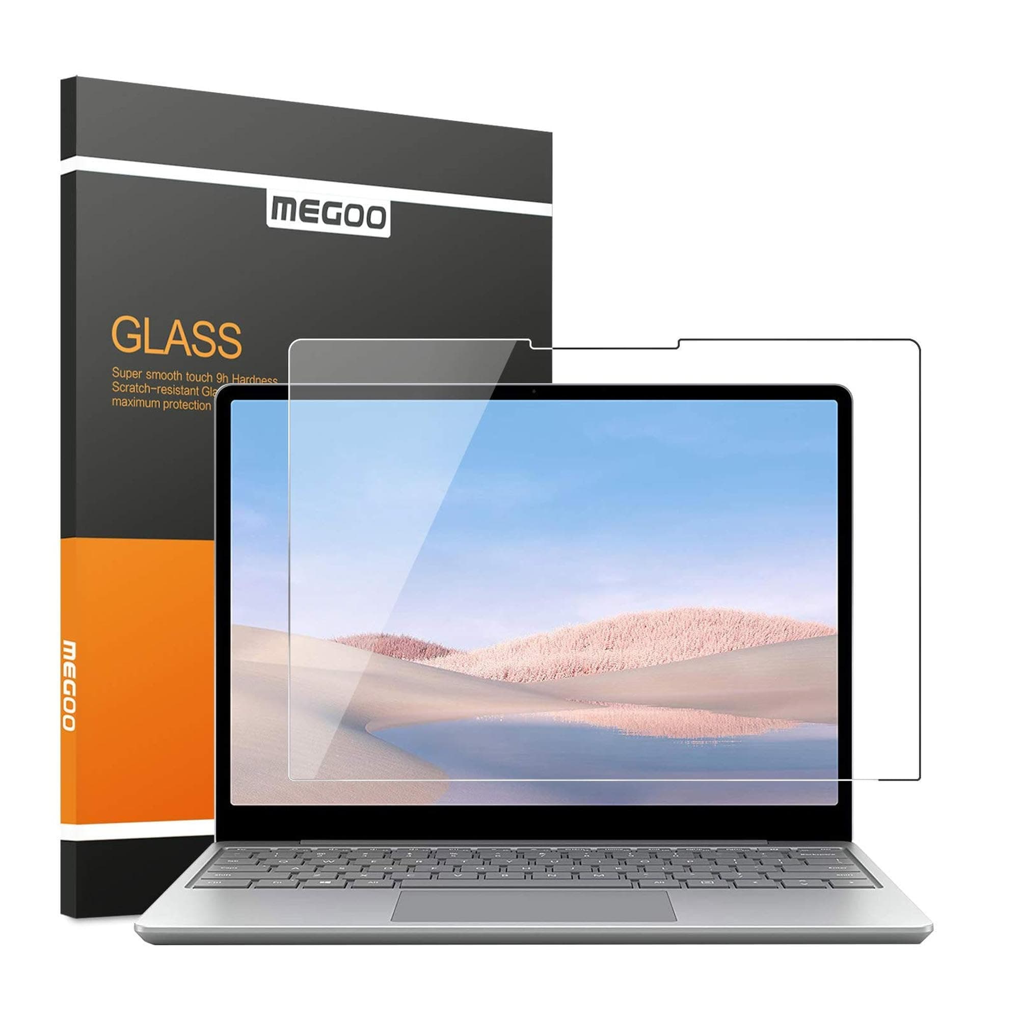 Megoo Surface Laptop Go 3/ Laptop Go 2 12.4" Glass Screen Protector,Scratch Resistant/Hish Sensitivity/Easy Installation/ 9H Hardness, Also Compatible for Microsoft Surface Laptop Go (2020-2023)