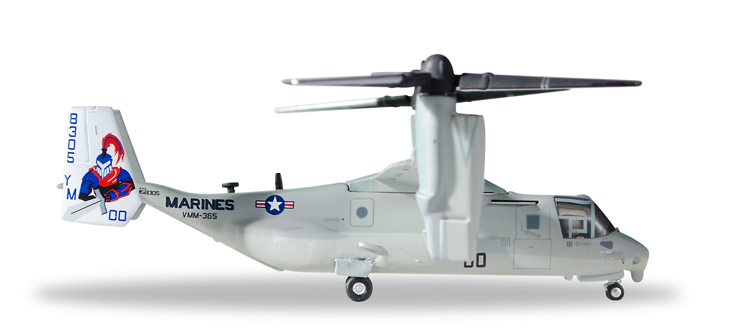 Herpa 558549 Osprey-VMM-365 558549-Vehicle, U.S. Marine Corps Bell/Boeing MV-22 Osprey-VMM-365-168305/00, Blue Knights, Multicolour