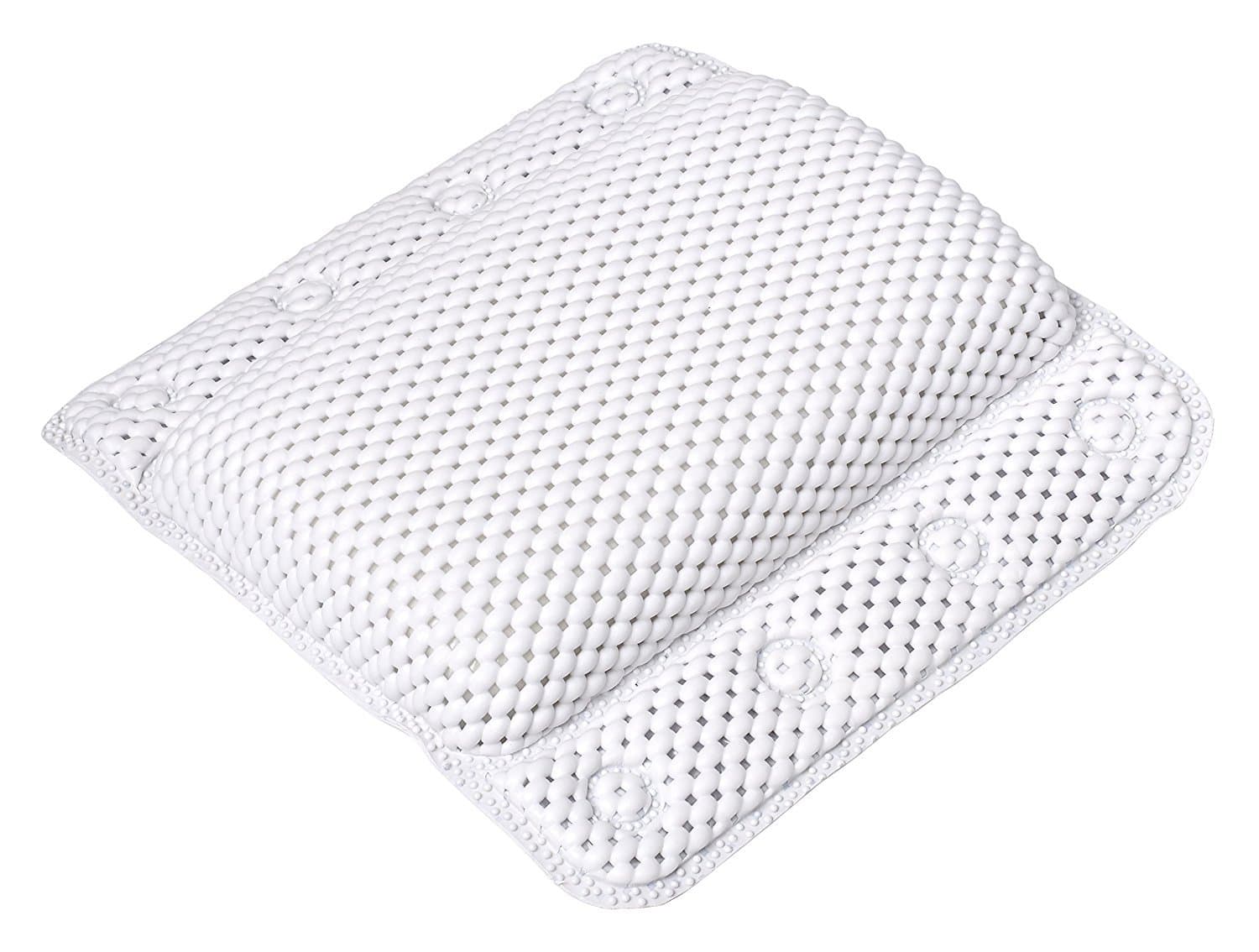 Chesna™ Non-Slip Bathtub Pillow for Home Spa, Hot Tubs and Whirlpools with Built-in Suction Cups. Size of 11'' x 12''.