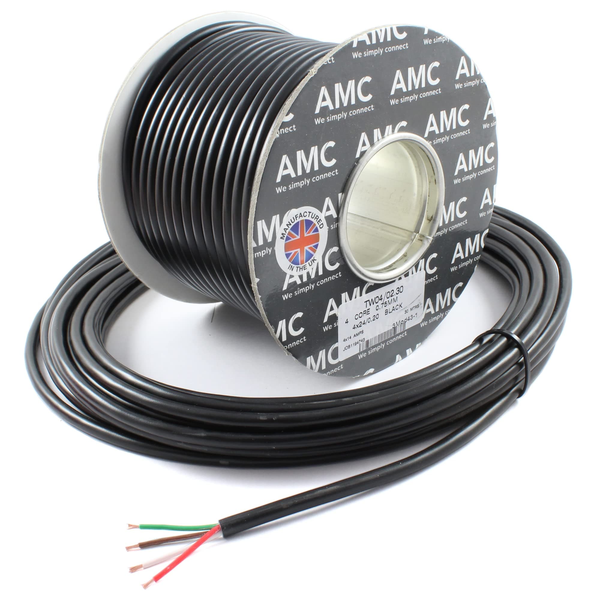 4 Core Cable 12v 24v Thin Wall Wire *14 AMP Rated* Trailer LED Lights (5M)