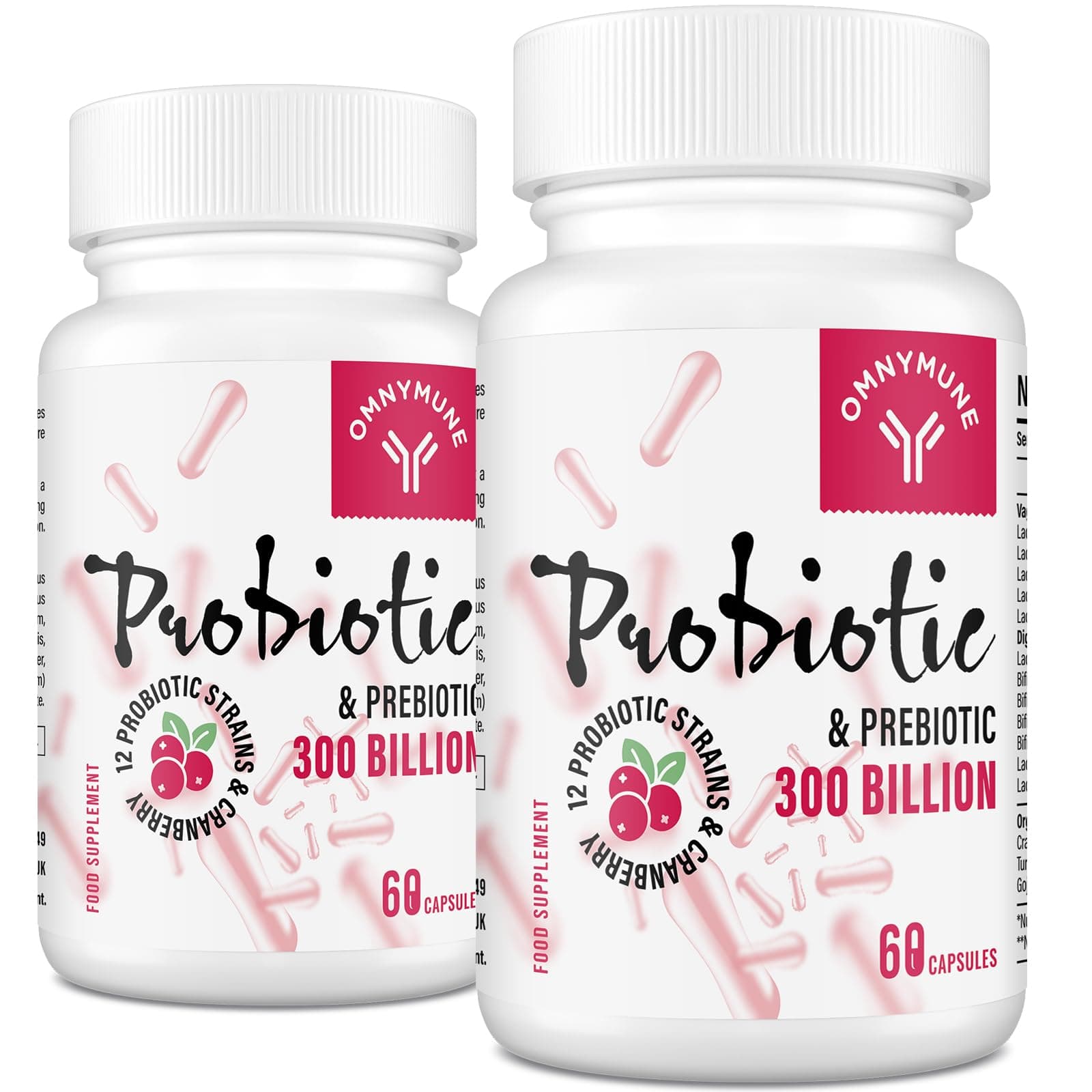 Probiotics for Women 300 Billion CFU, 12 Strains + Prebiotics, Digestive & Vaginal Health, 120 Capsules