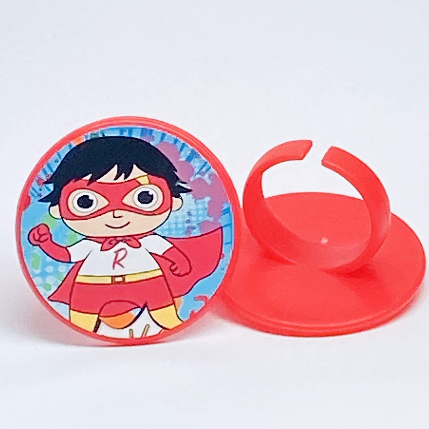 Ryan's World Cupcake Topper Rings Party Favors Package of 20 Red Toppers from Blue Fox Baking