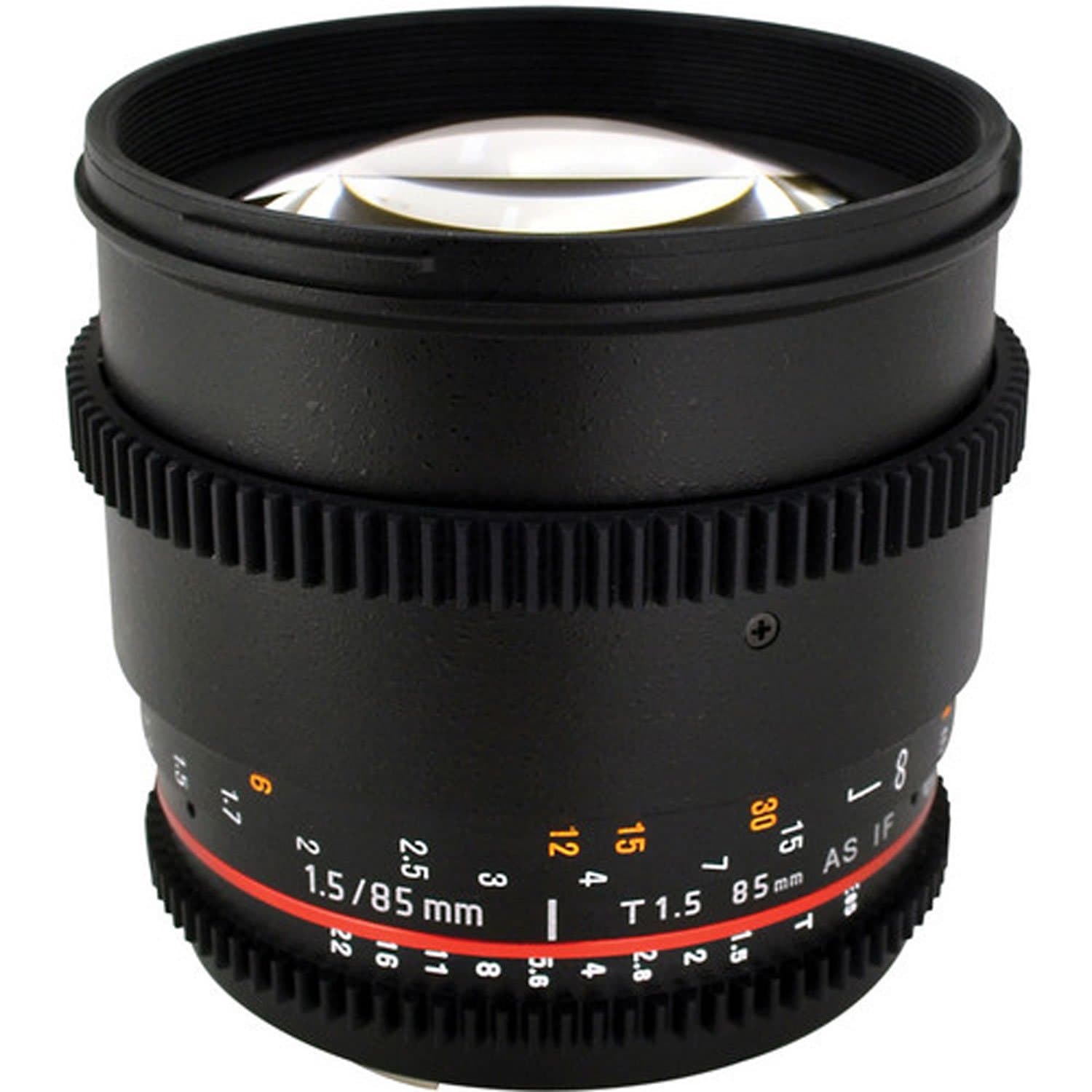 Rokinon CV85M-C 85mm t/1.5 Aspherical Lens for Canon with De-Clicked Aperture and Follow Focus Compatibility Fixed Lens