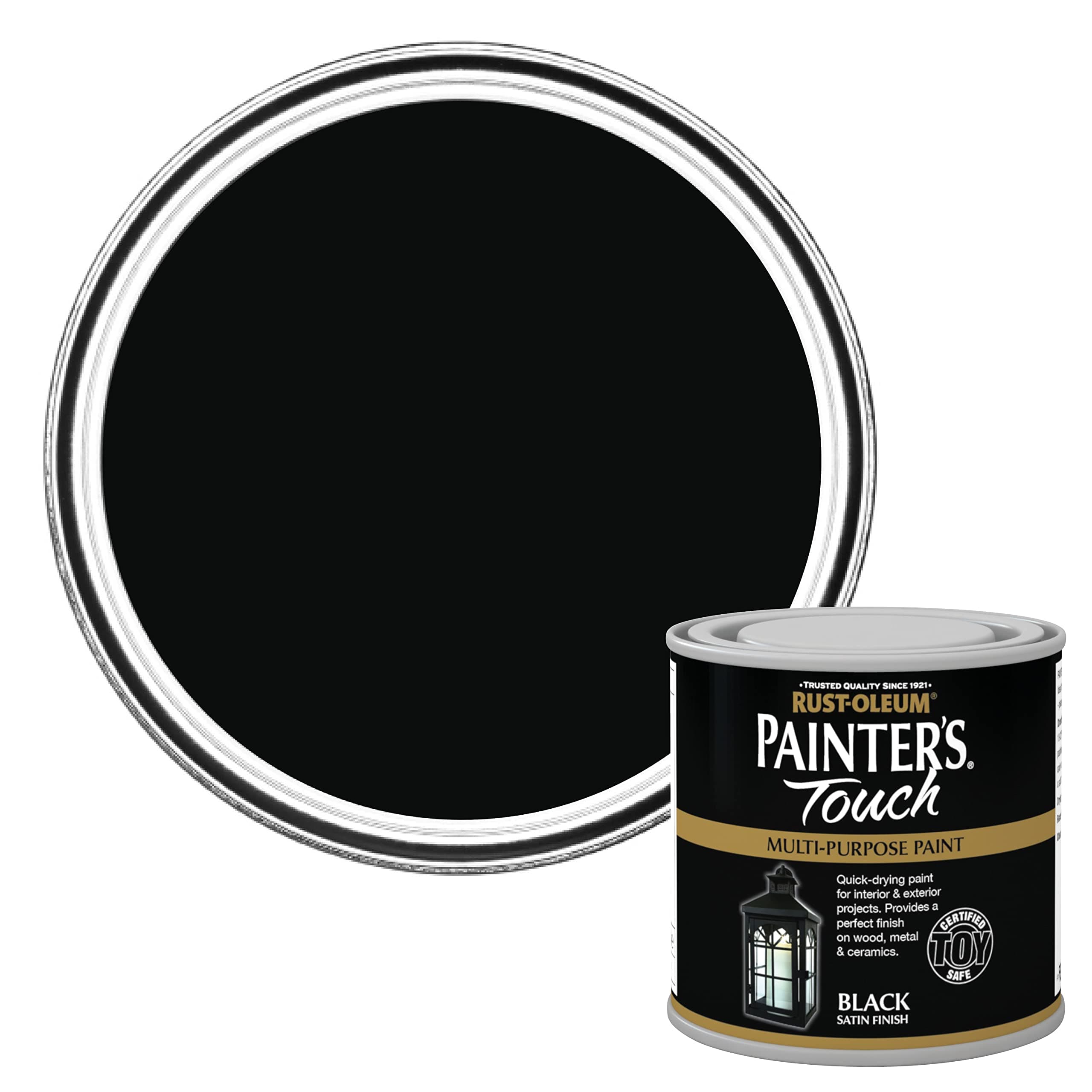 Rust-Oleum 250ml Painter's Touch Toy-Safe Paint - Black Satin