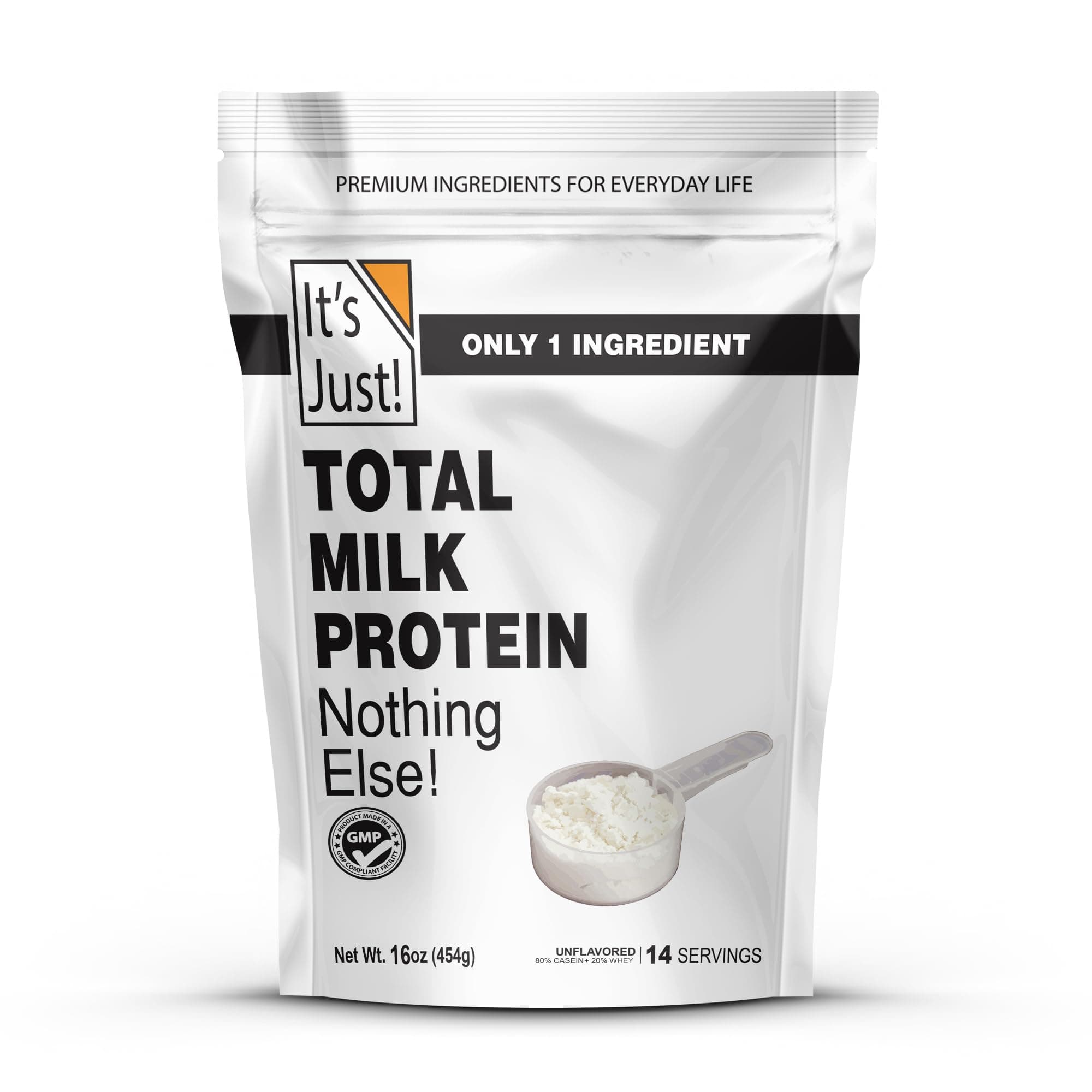 Total Milk Protein Concentrate Powder, GLP-1 Friendly, Naturally 80% Casein / 20% Whey, rBSH/RBST Hormone Free, No Added Sugar, MPC-85 (1 Pound, Unflavored)
