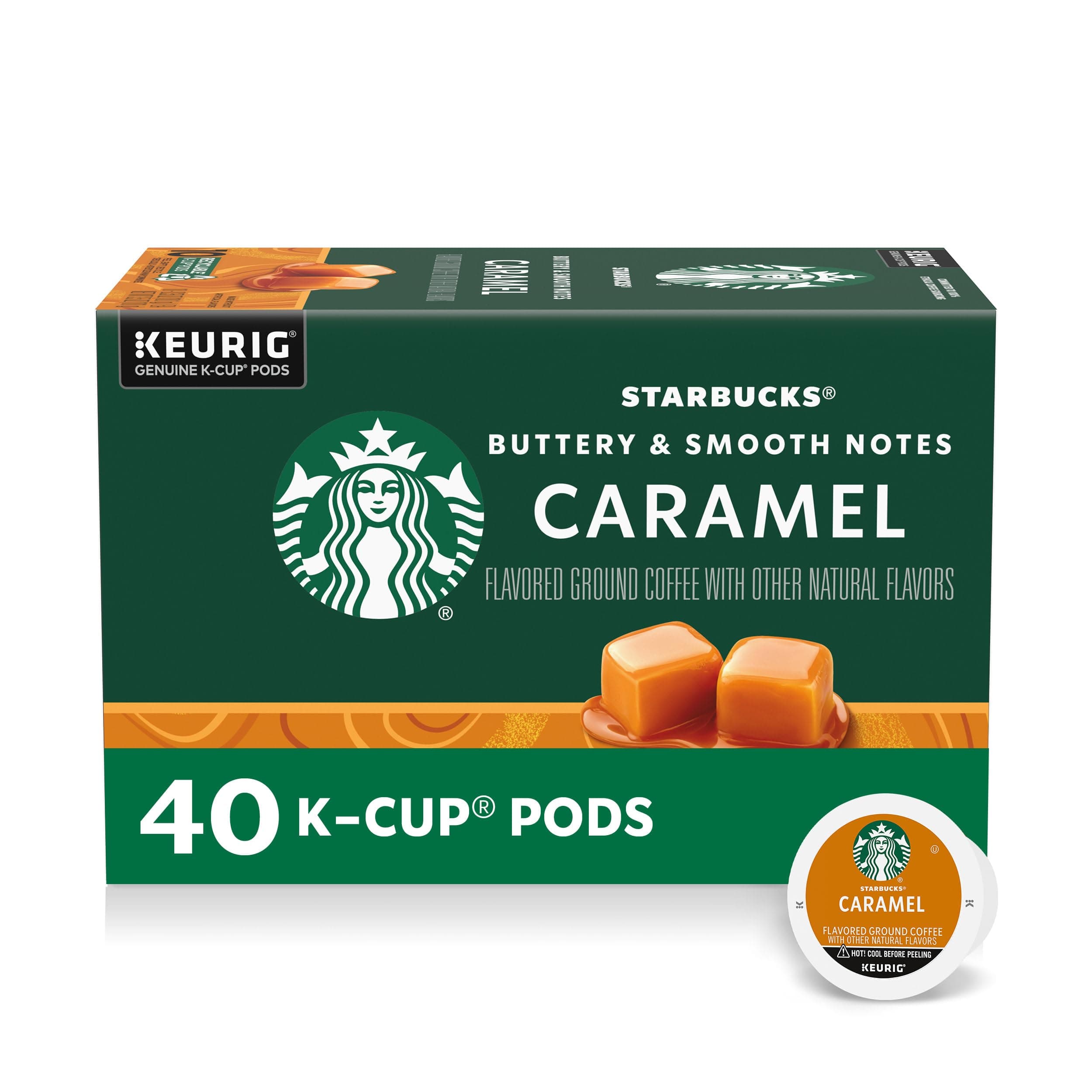 K-Cup Coffee Pods—Caramel Flavored Coffee—100% Arabica—1 box (40 pods)