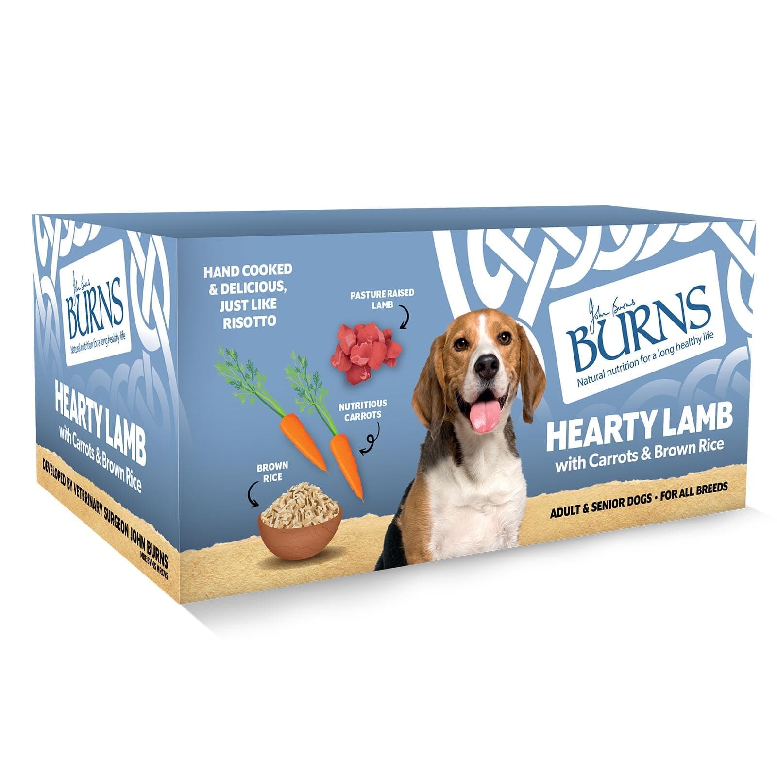 – Burns Pet Natural Nutrition Adult & Senior Wet Dog Food Hearty Lamb, Carrots & Wholegrain Brown Rice 12 x 150g