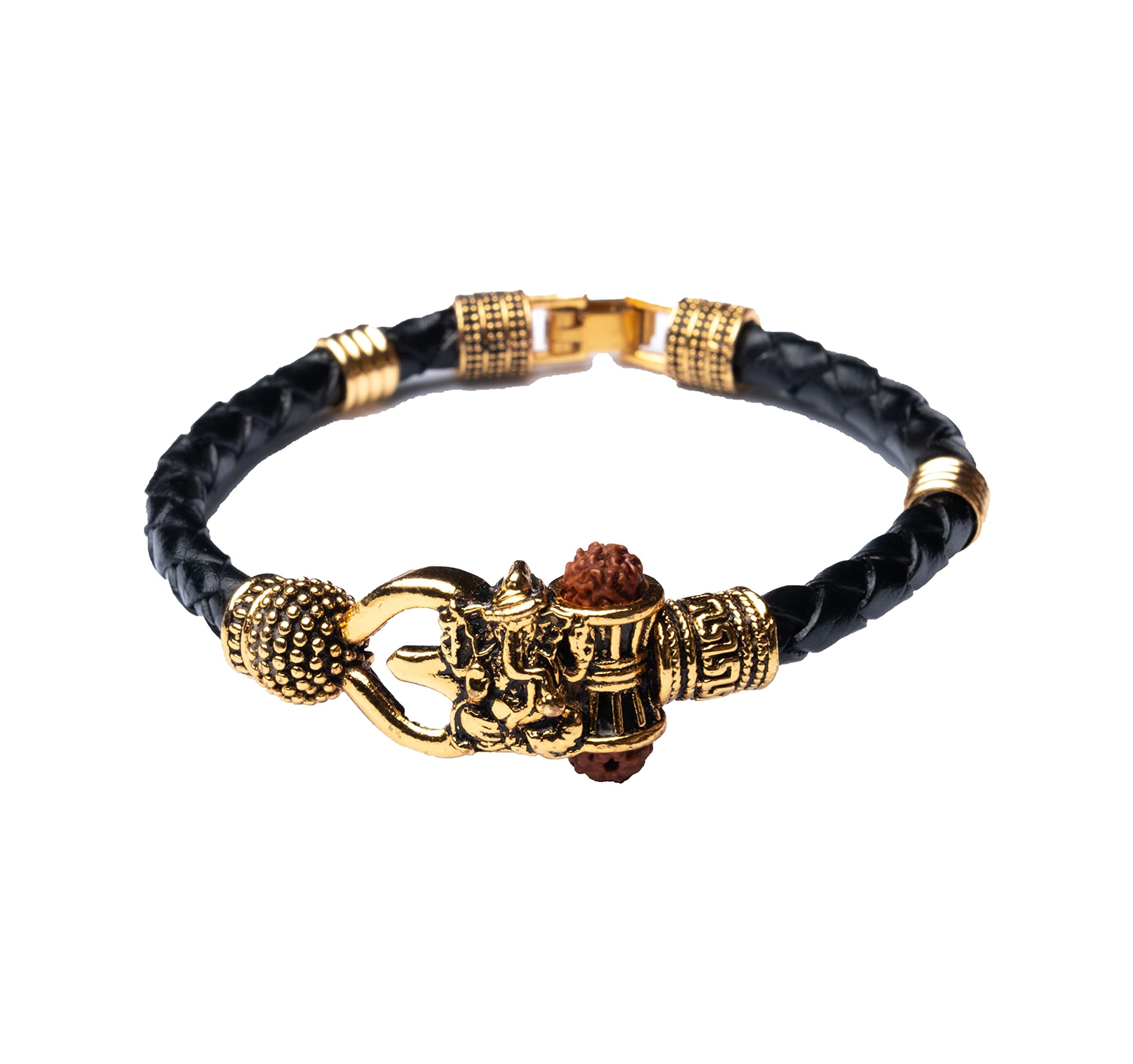 Wonder Care Shiv Bracelet Cuff Kada for men| Lord Shiva Bahubali Brass Bracelet for men| Religious Brass Shiv kada