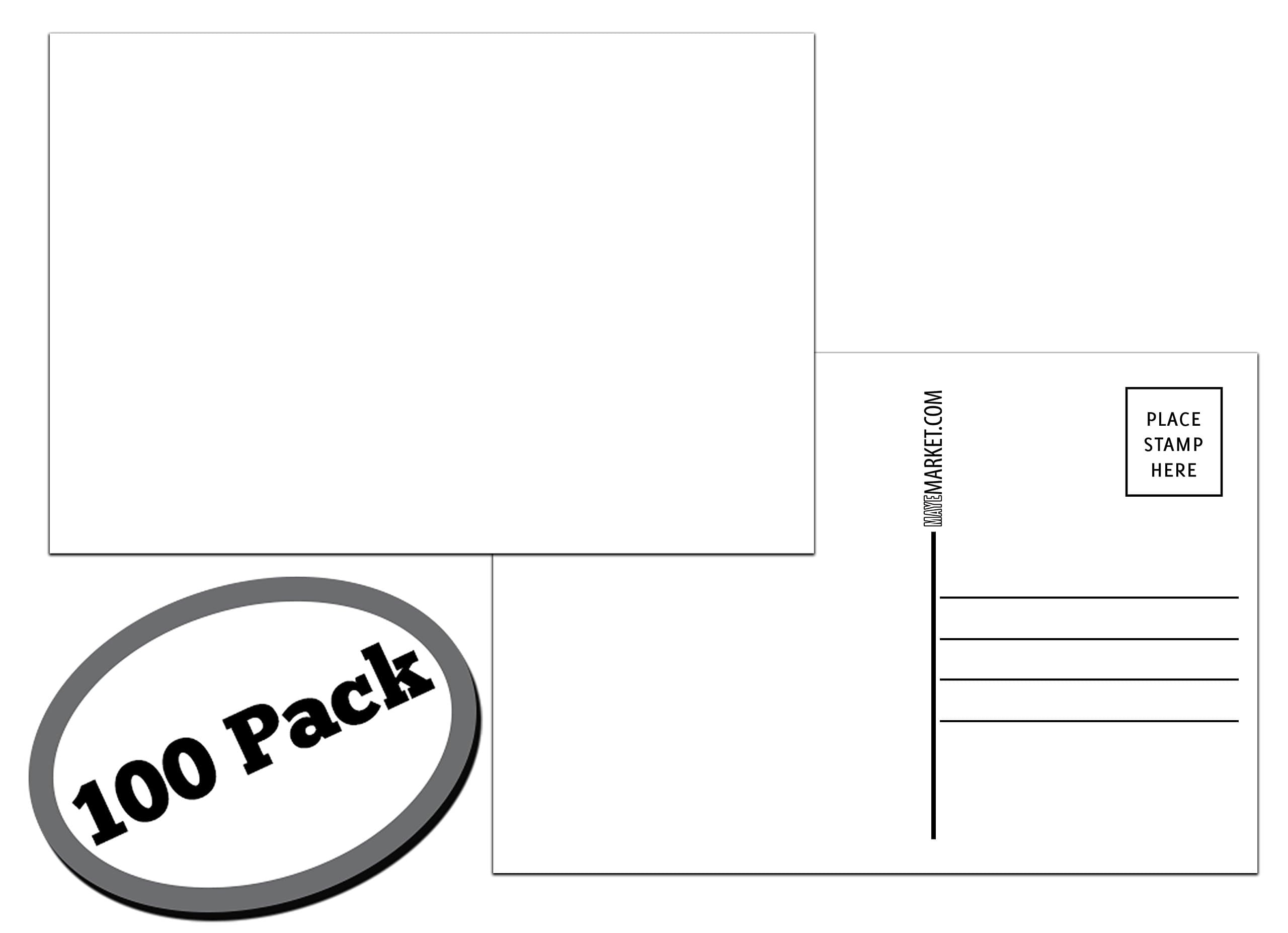 100 Pack of Blank Postcards. Each Post Card in this Bulk Set is 4 x 6, USPS Compliant (mailable), Permanent Marker Friendly, and Made in USA. Mail to Voters to get Votes.