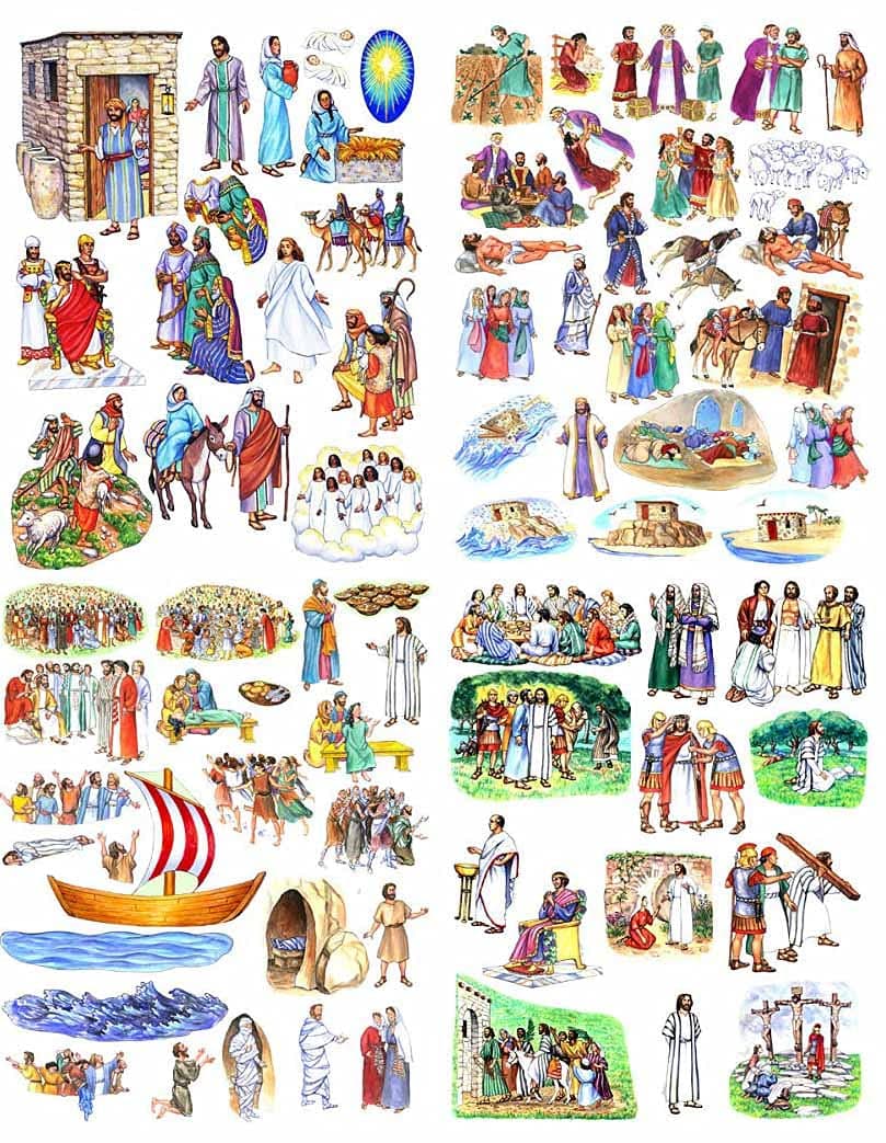Story & Life of Jesus 13 Bible Stories Felt Figures for Flannel Board- Precut & Ready to Use!