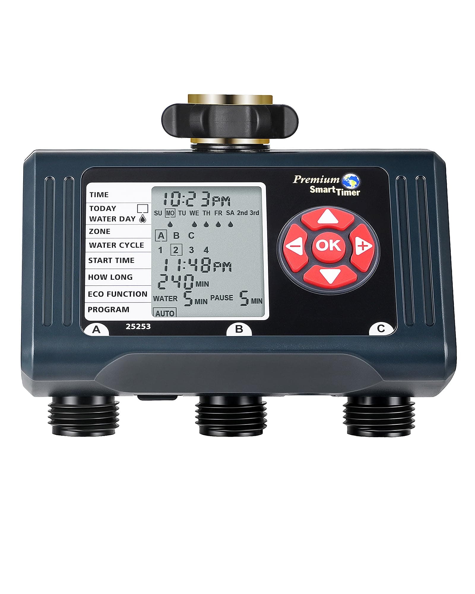 DEWENWILS Sprinkler Timer 3 Zone, Water Timer with 4 Programmable Procedures, Hose Faucet Watering with Automatic/Rain Delay/Manual Mode, Outdoor Irrigation Controller for Lawn, Garden