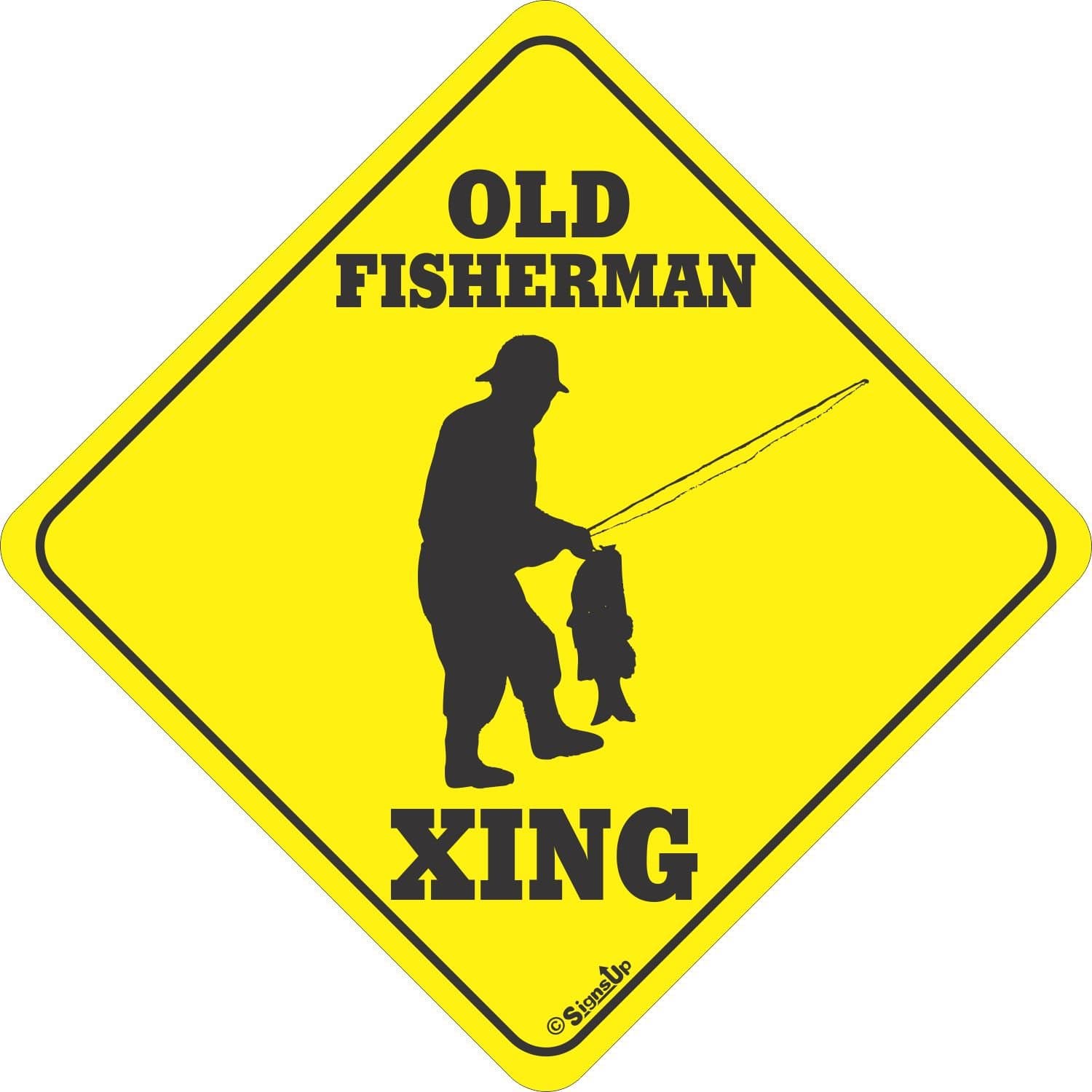 Old Fisherman XING Sign