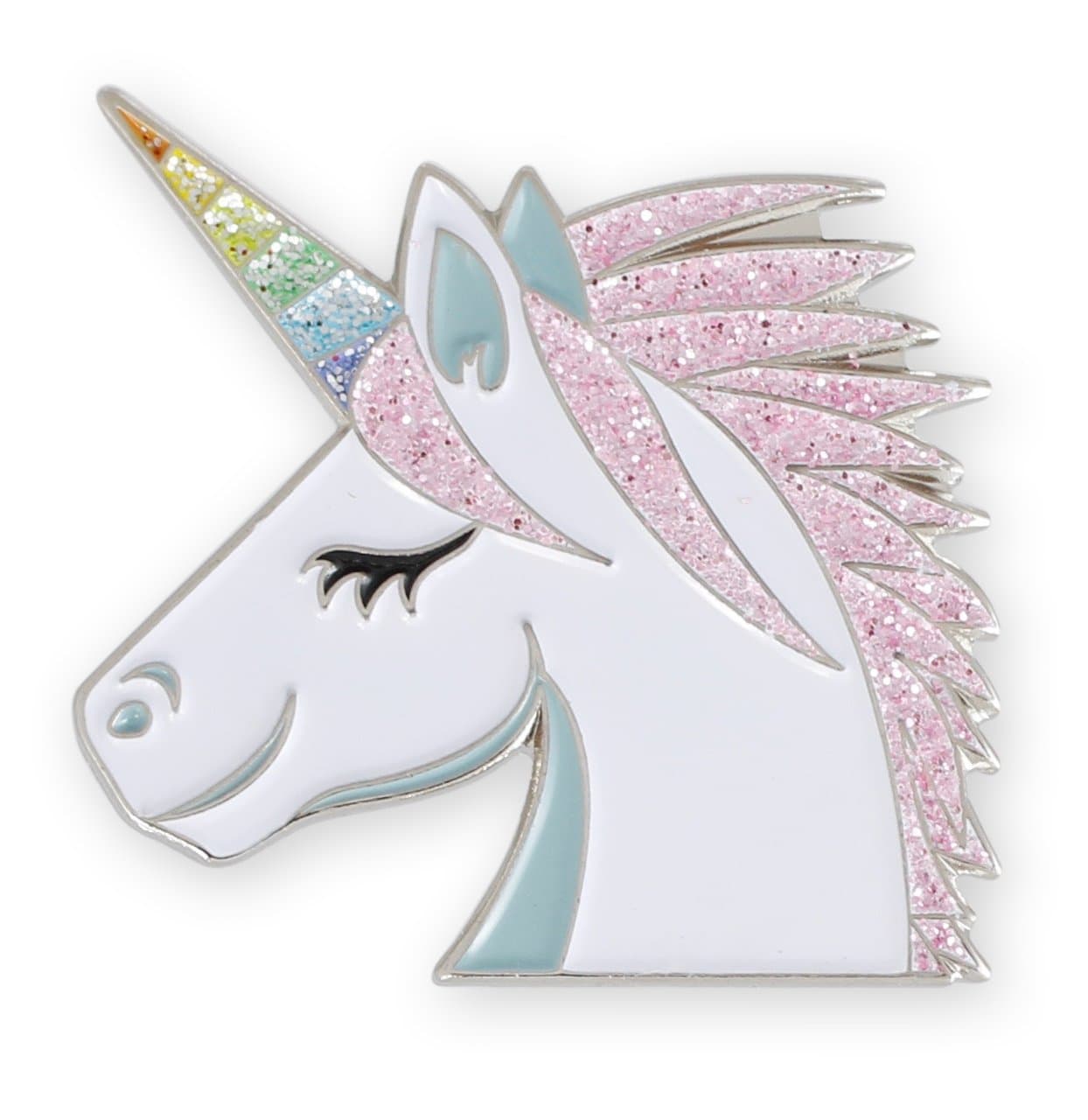 Rainbow Unicorn Glitter Enamel Lapel Pin (1 Pin)