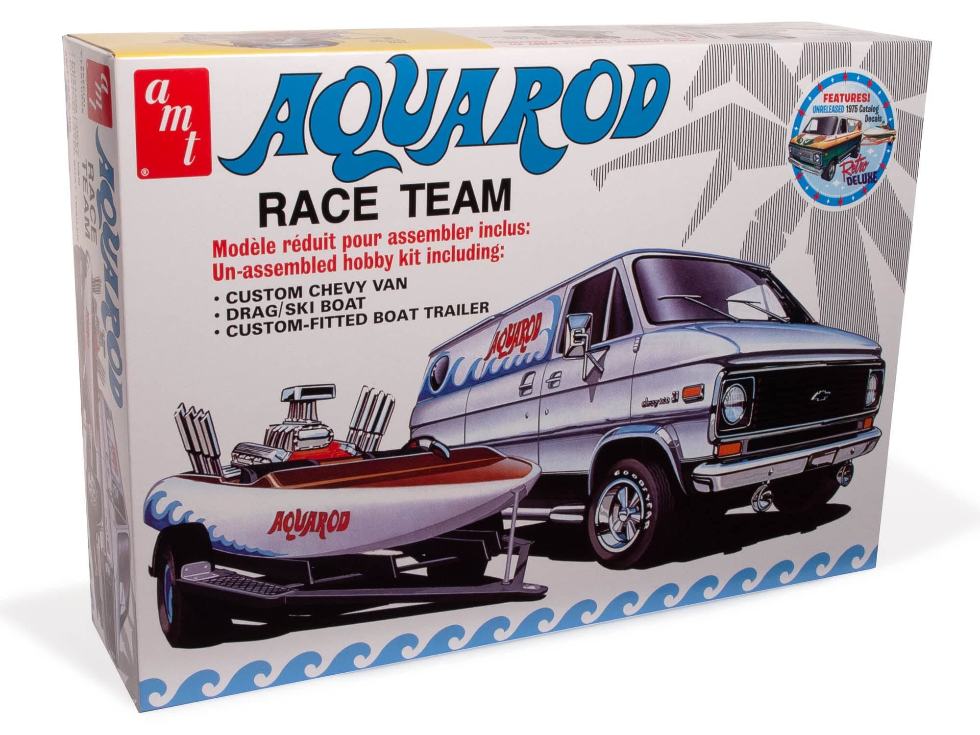 Aqua Rod Race Team 1975 Chevy Van, Race Boat & Trailer 1:25 Scale Model Kit