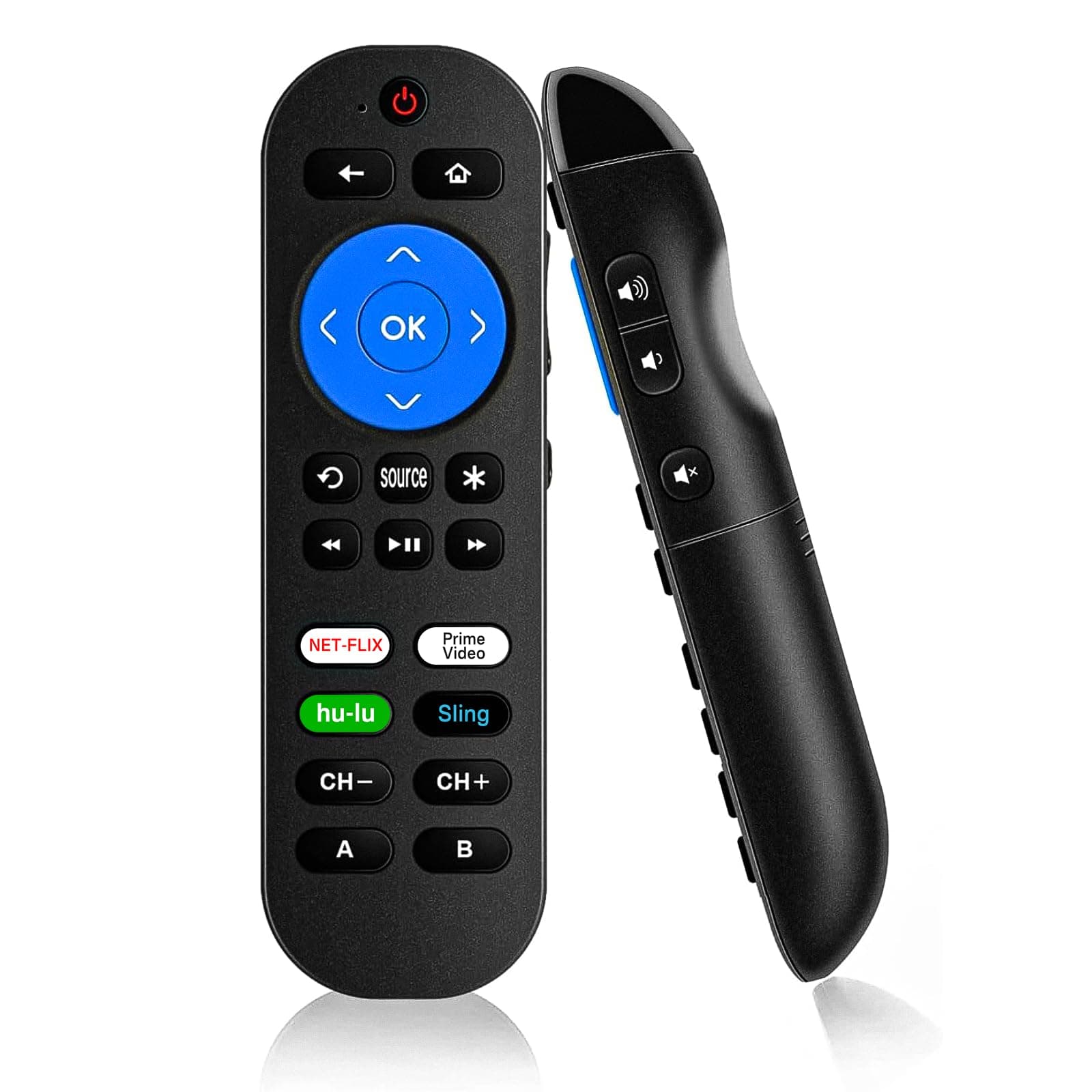 Universal Remote Control for Roku Player with 9 More Learning Keys to Control TV Soundbar Receiver All in One (Fit for Roku 1 2 3 4 Premier+ Express Ultra) 〠NOT for ROKU Stick & Built-in ROKU TV】