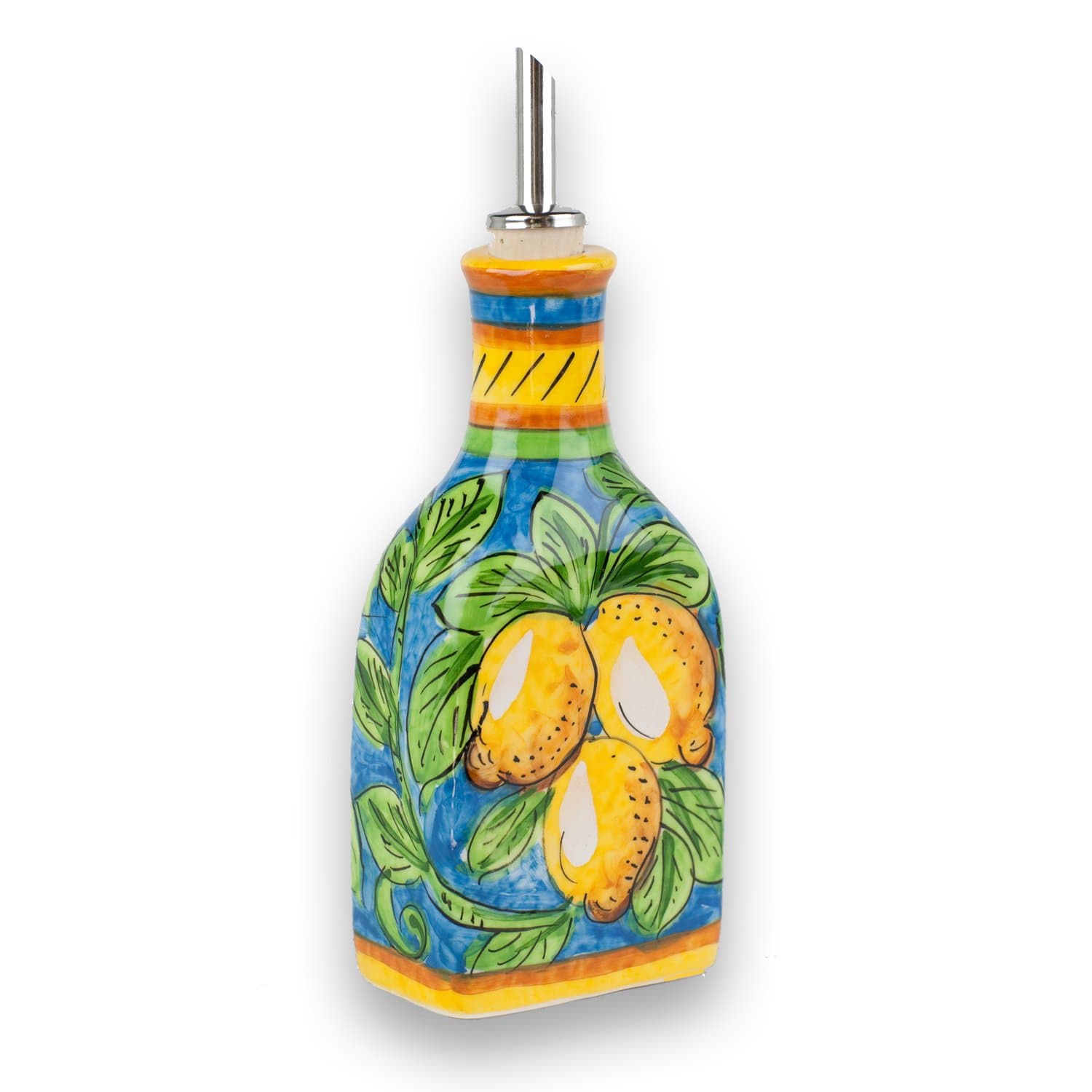 Hand Painted Limone Oil Bottle From Italy